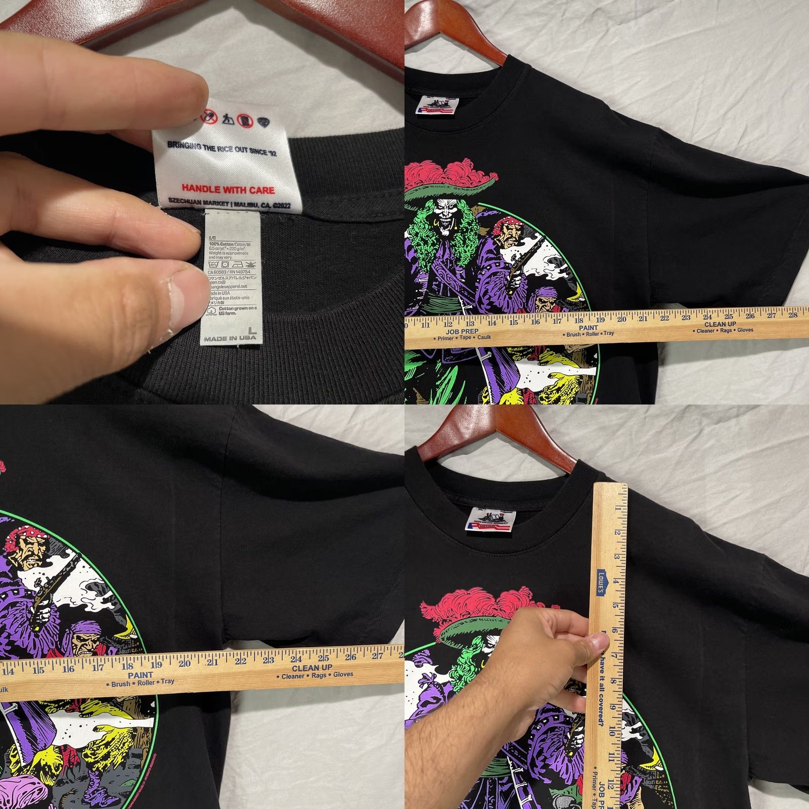 Market Pirate Joker Shirt Mens Large Black Szechuan Market Streetwear DC Boot Pullover Size US L / EU 52-54 / 3 - 8 Thumbnail