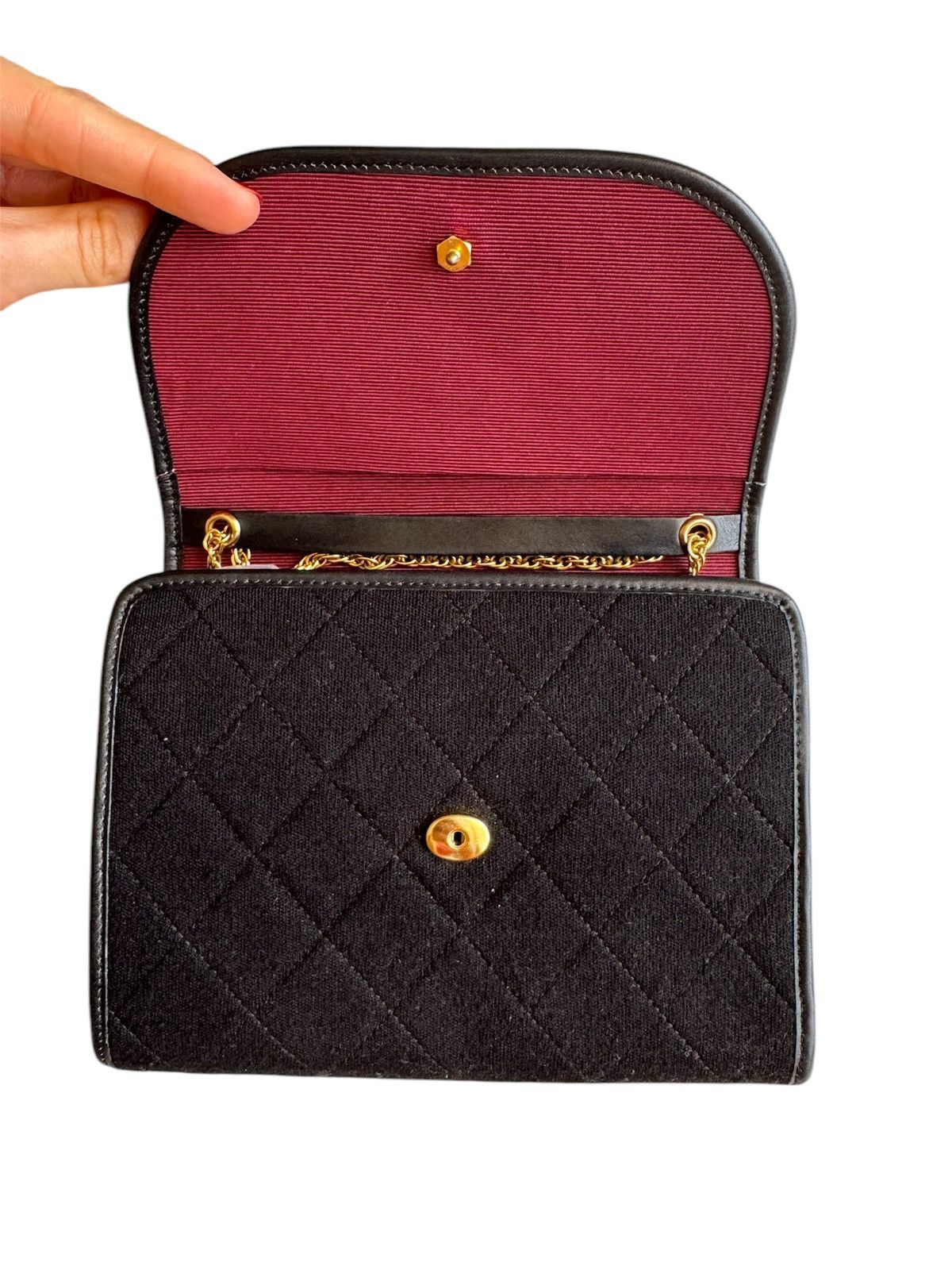 Chanel × Vintage Chanel Cotton Mini Crossbody Chain Handbag Size ONE SIZE - 10 Thumbnail