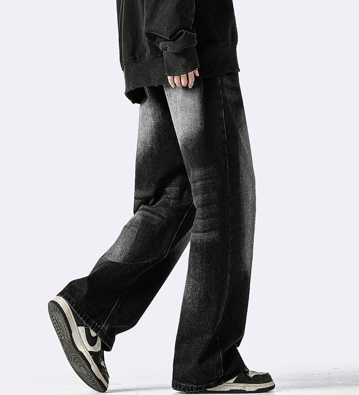 Japanese Brand Men's retro distressed washed loose straight casual jeans Size US 32 / EU 48 - 4 Thumbnail