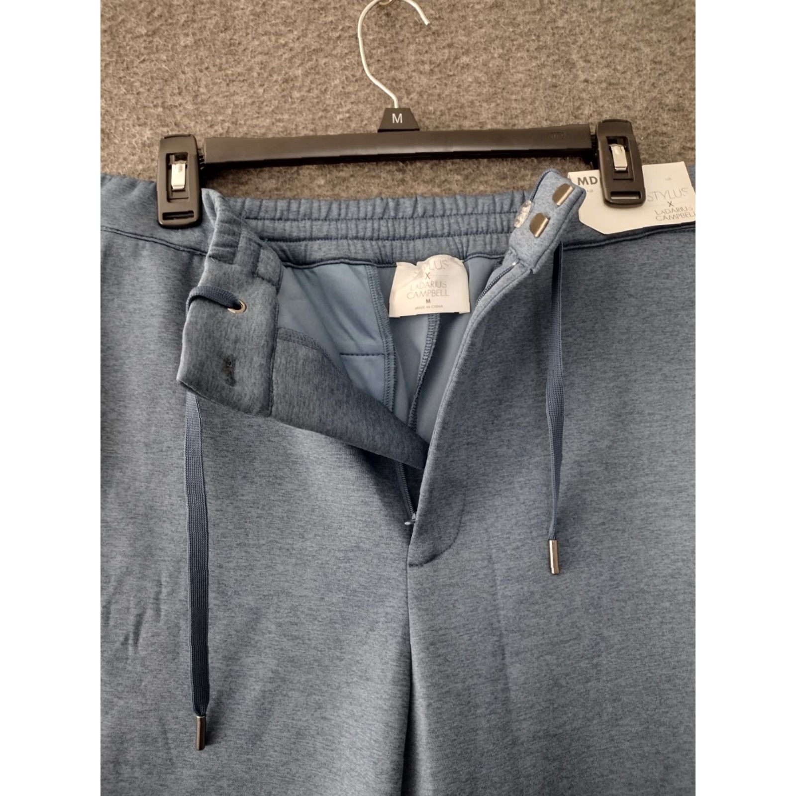 Vintage Stylus Ladarius Campbell Drawstring Solid Grey Sweatpants Jogger Pants M Men Regular Inseam 27in Gray/Cotton Blend Pockets Elastic Waist Vintage No Size US 31 - 5 Thumbnail