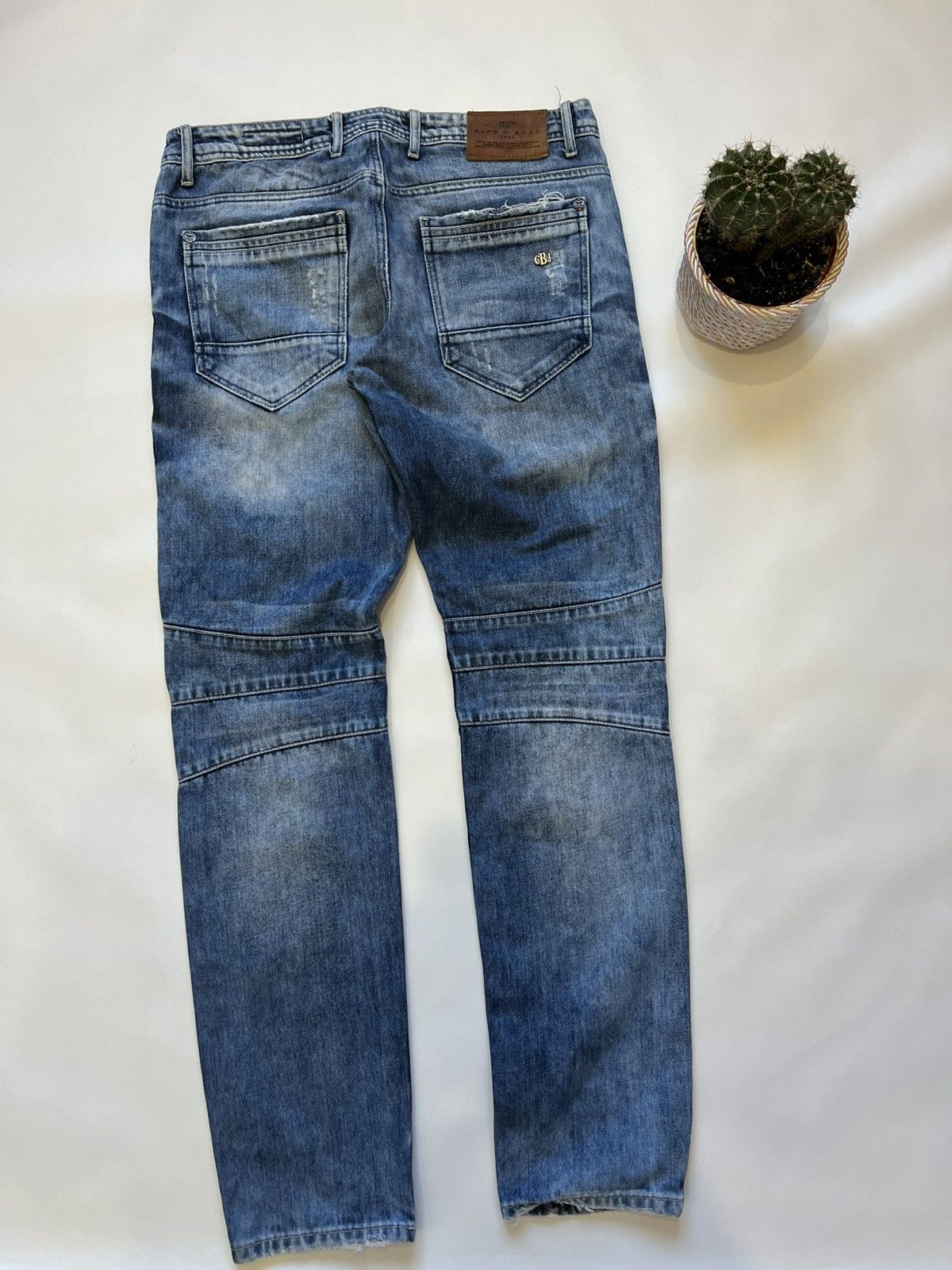 If Six Was Nine Japanese Brand - CIPO&BAXX Multi Pocket Jeans Pants Distress Size US 34 / EU 50 - 2 Thumbnail