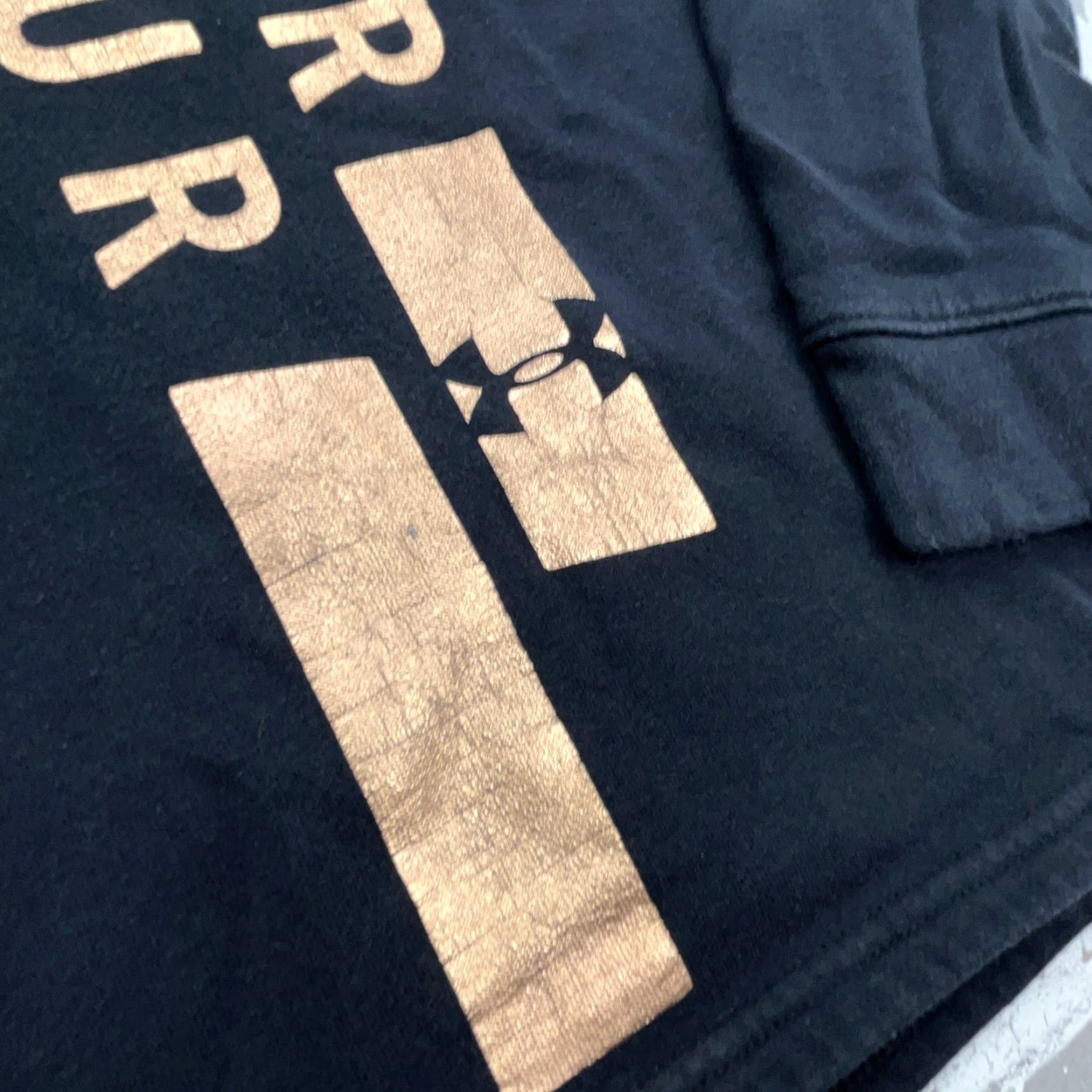 Under Armour Under Armour Hoodie Women L Black Logo Pullover Sweatshirt Knit Raglan Sleeve Size L / US 10 / IT 46 - 3 Thumbnail