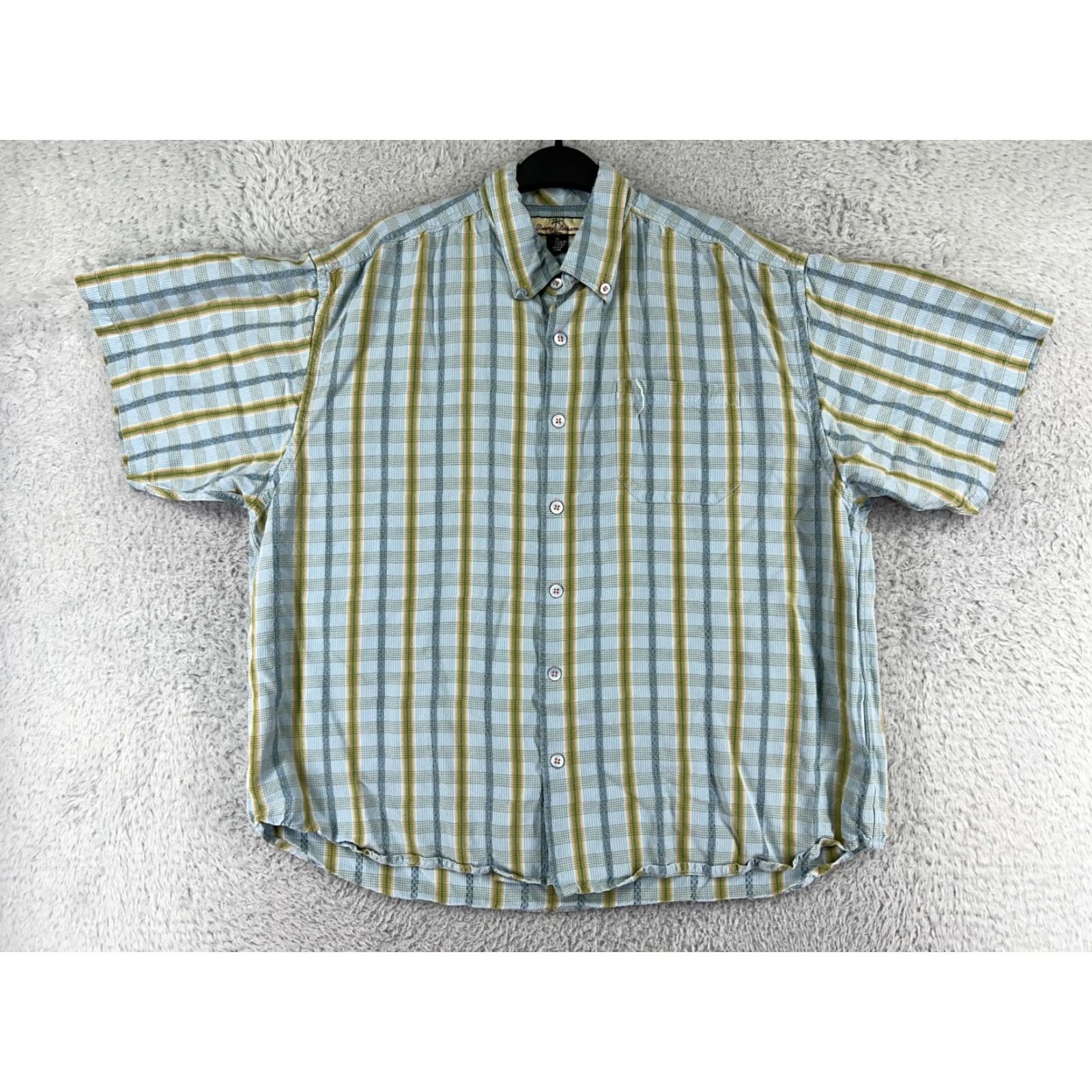 Tommy Bahama Tommy Bahama Shirt Mens Extra Large Blue Green Stripe Hawaiian Lyocell Beach Size US XL / EU 56 / 4 - 2 Thumbnail