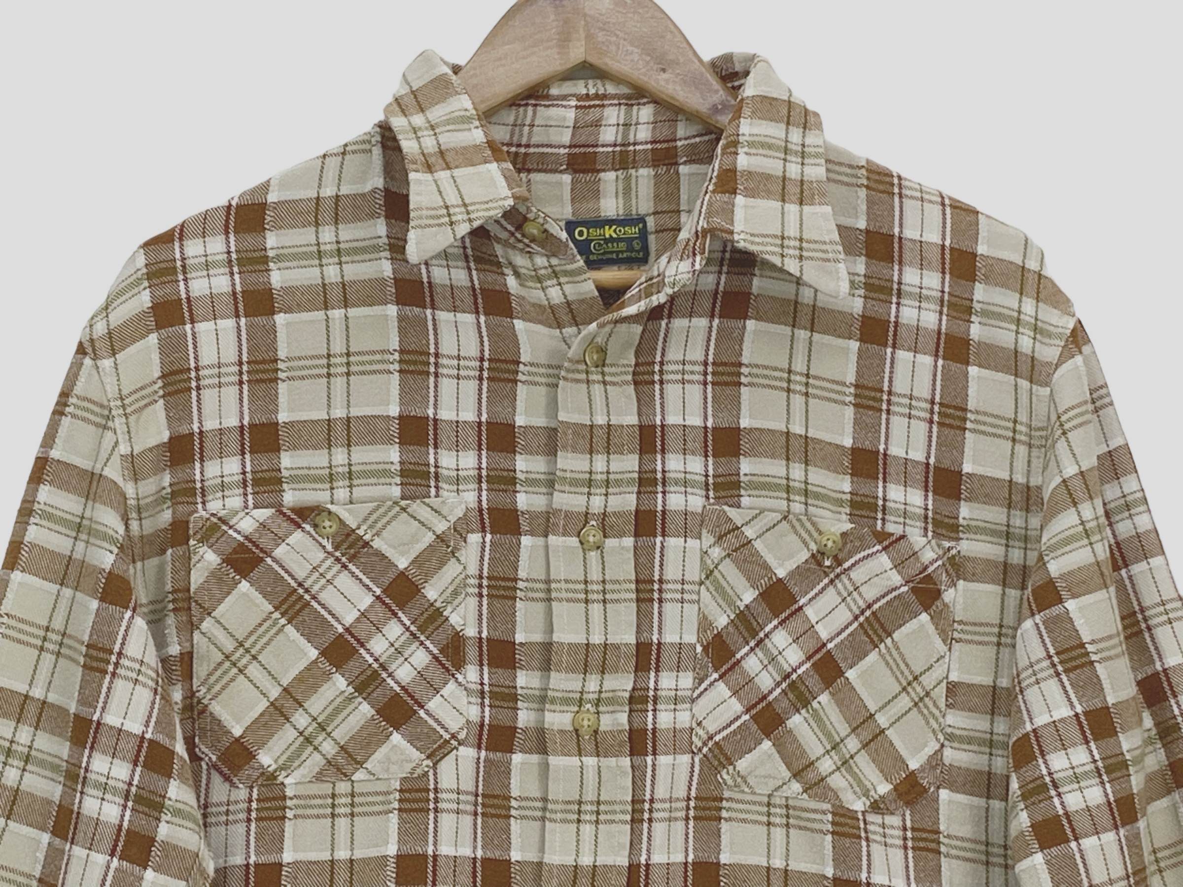 Oshkosh Vintage Oshkosh Plaid Flannel Shirt 90s Workwear Button-Up Size US S / EU 44-46 / 1 - 3 Thumbnail