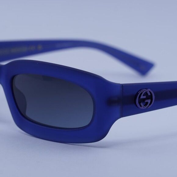 Gucci Gucci GG1786S 004 Sunglasses Milky Blue Rectangle Frame Size ONE SIZE - 4 Thumbnail