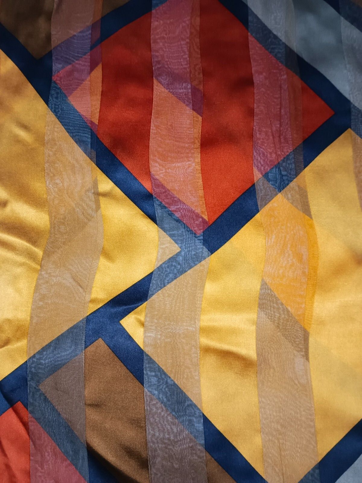Yves Saint Laurent Yves Saint LAURENT YSL Paris Geometric Abstract Silk Scarf Size ONE SIZE - 5 Thumbnail