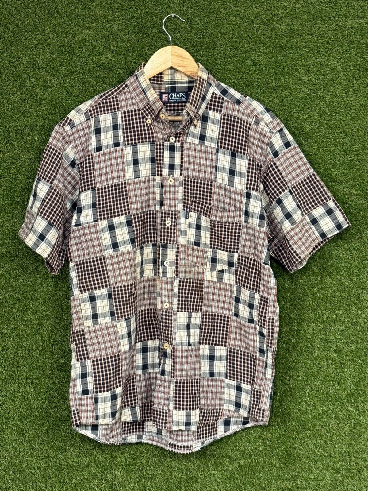 Chaps Ralph Lauren Vintage Chaps Ralph Lauren Patchwork Plaid Quilt Camp Shirt Size US L / EU 52-54 / 3 - 1 Thumbnail