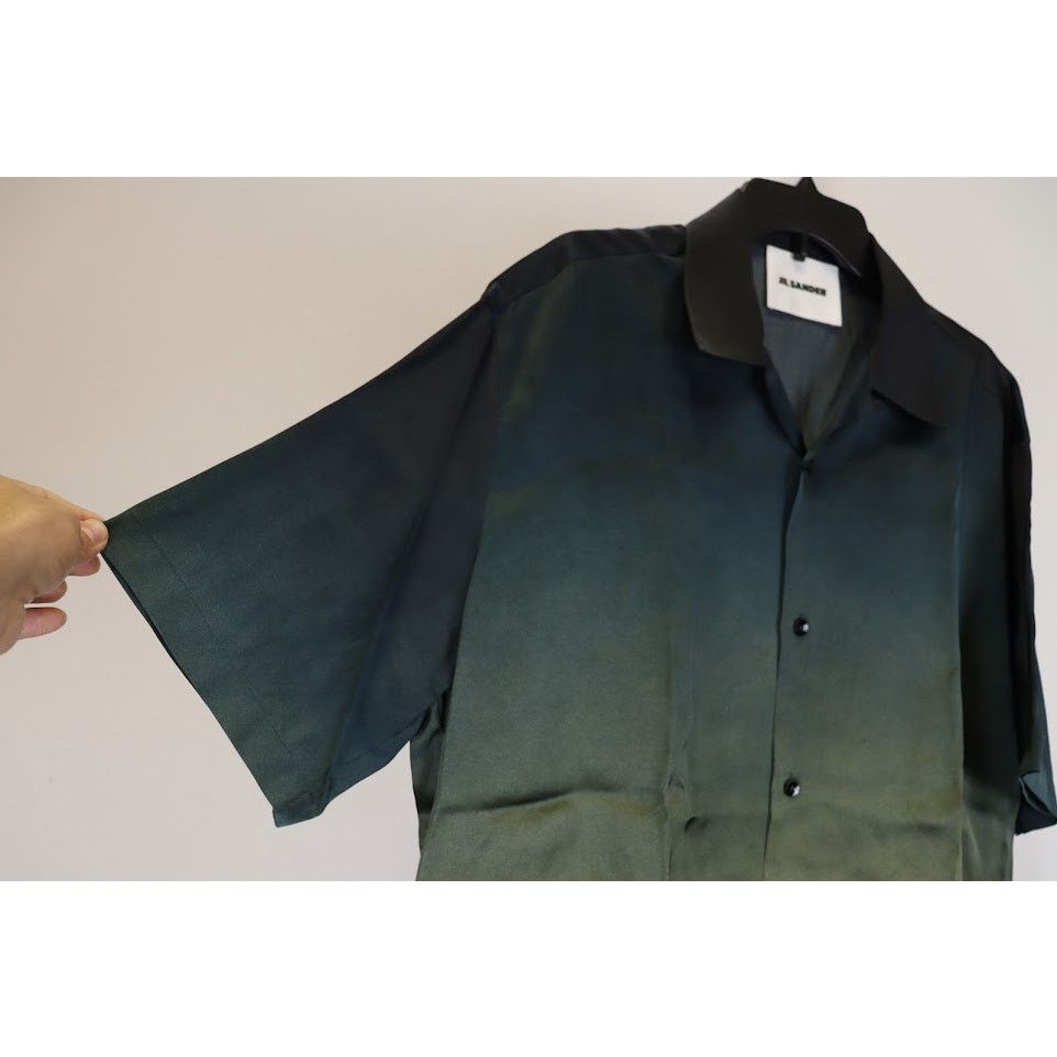 Jil Sander o1rshd1 Camicia Degrade, Palm Tree Fluid Viscose Shirt Size US S / EU 44-46 / 1 - 5 Thumbnail