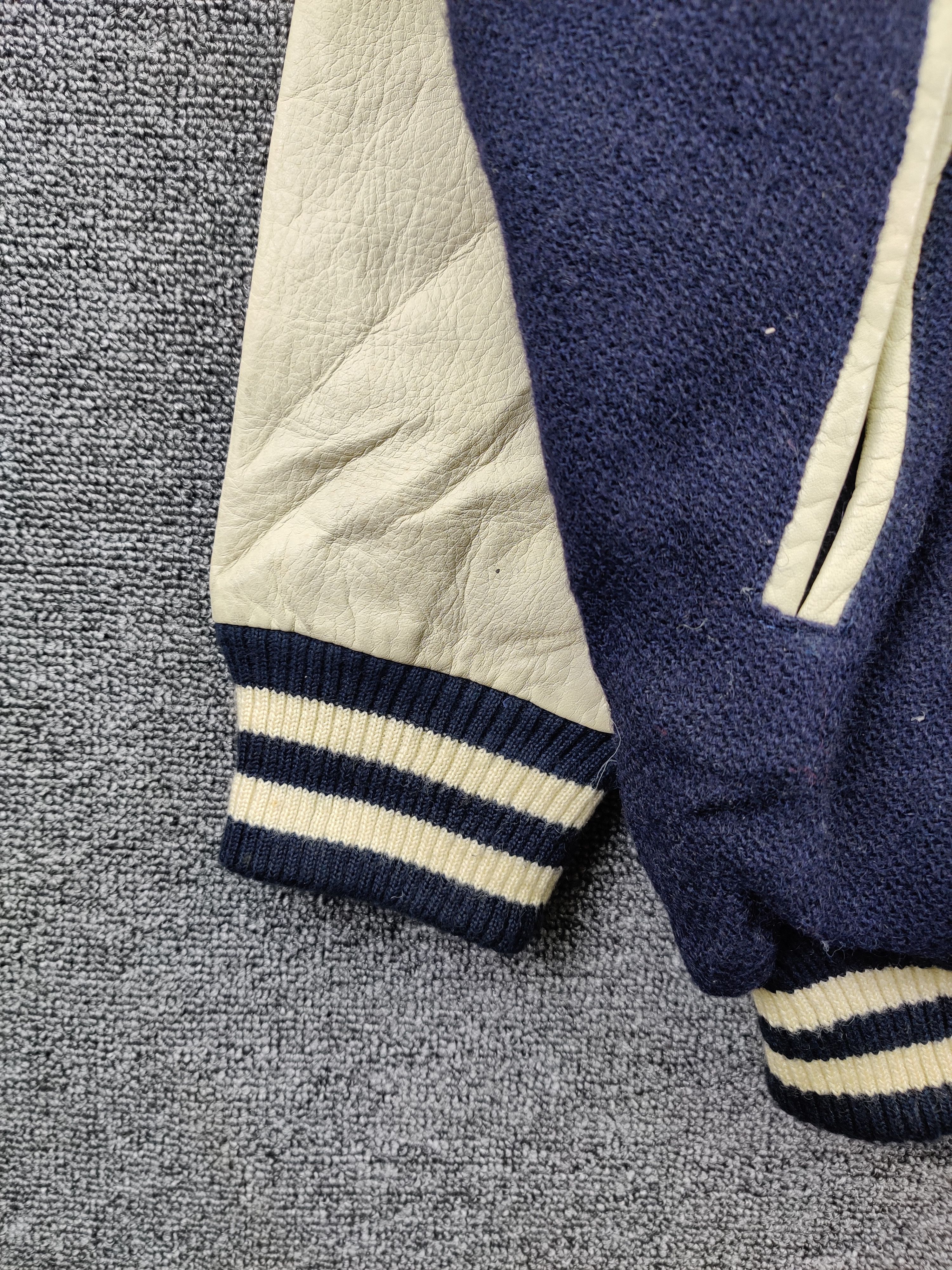 Japanese Brand Vintage Lacote Basque Wool Varsity Leather Jacket Size US XL / EU 56 / 4 - 5 Thumbnail