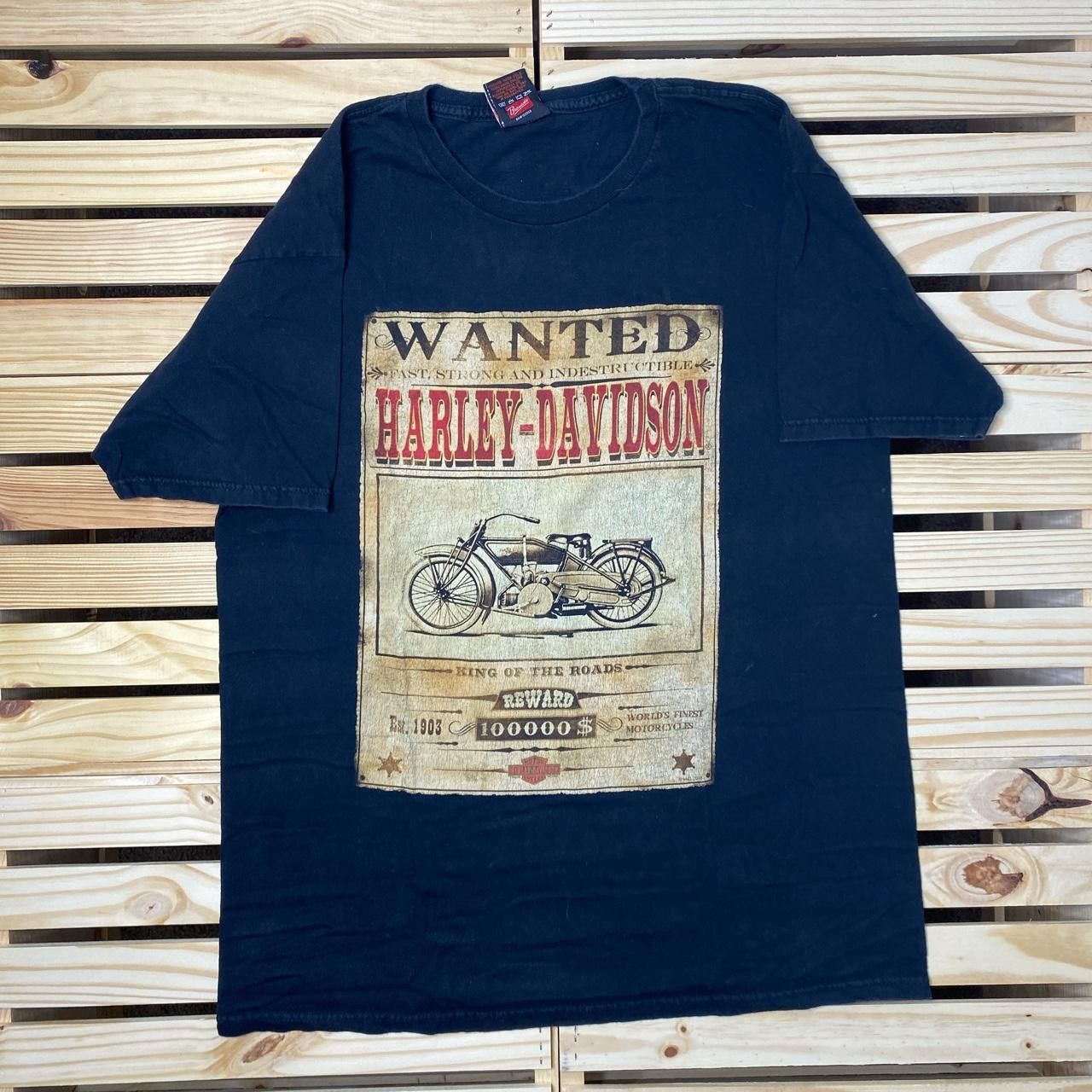Harley Davidson Vintage Harley Davidson FL Black Biker Tee Size Large Size US L / EU 52-54 / 3 - 1 Thumbnail