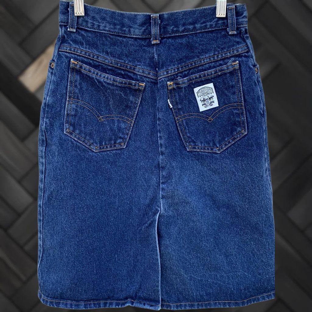 Levi's VINTAGE Levi's High Waist Jeans Skirt Denim Talon 42 Zipper Size 9 25.5 In Waist Blue Rockabilly 1980s Mens Womens Adults Girls Boys Size 30" / US 8 / IT 44 - 1 Thumbnail