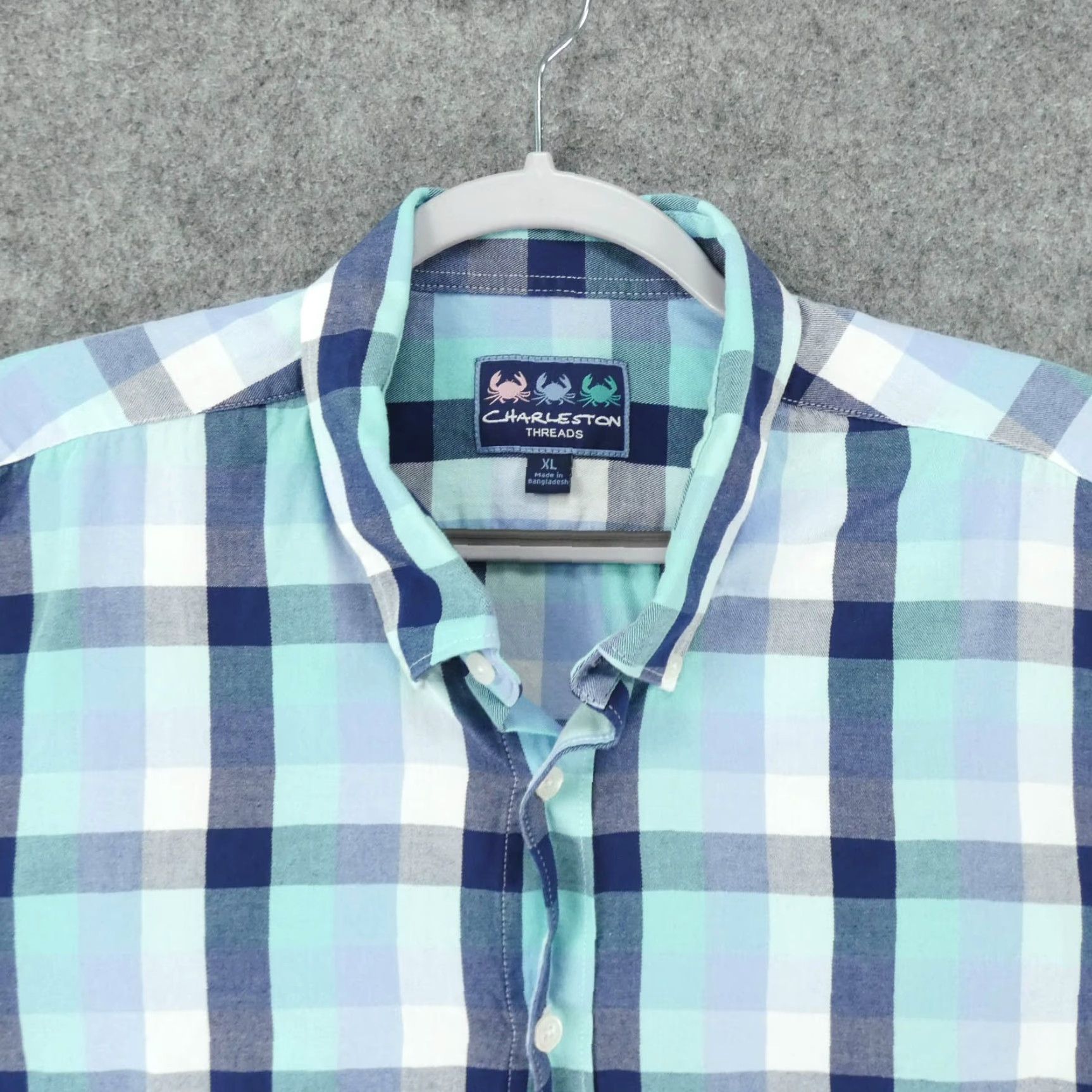 Vintage Charleston Threads Shirt Mens Extra Large Long Sleeve Button Up Blue Plaid Size US XL / EU 56 / 4 - 2 Thumbnail
