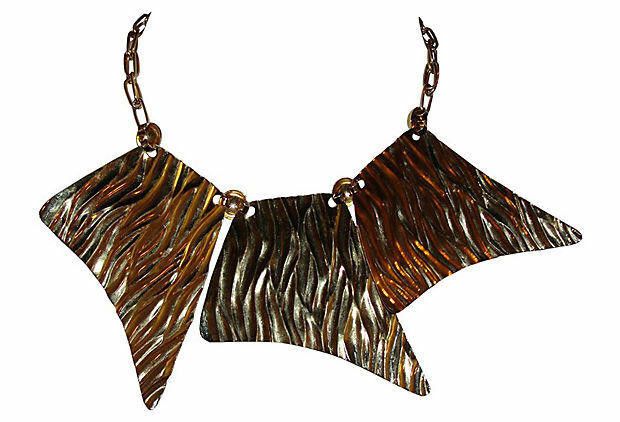 Designer Vintage Massive Statement Textured Bib Necklace Size ONE SIZE - 4 Thumbnail