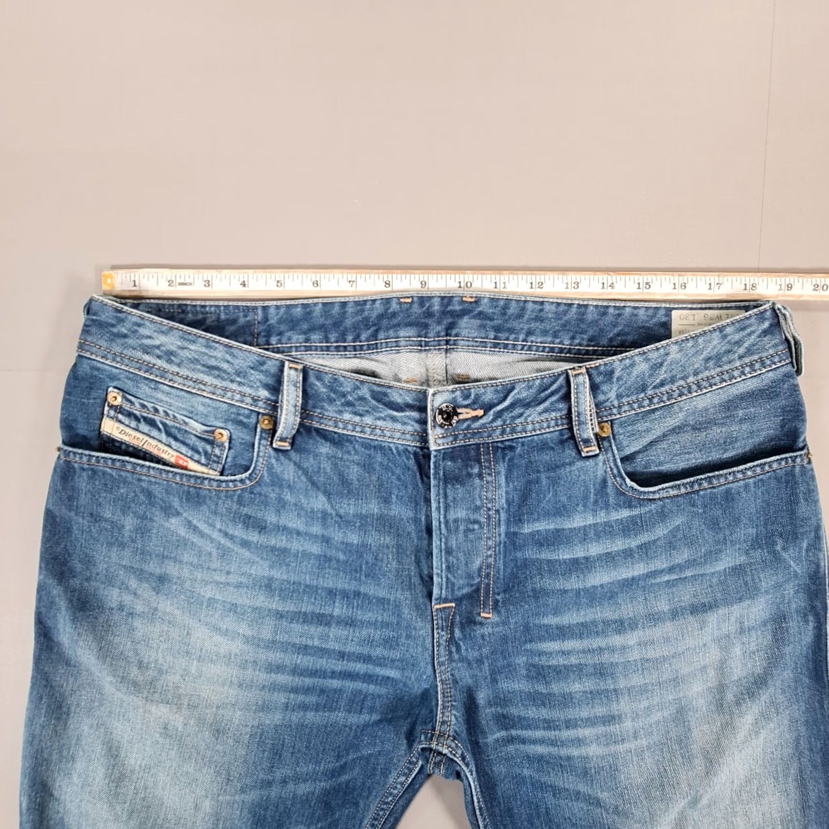 Diesel Diesel Jeans Zatiny Mens W36 L28 Blue Regular Bootcut Denim 100% Cotton Logo Button Fly Size US 36 / EU 52 - 6 Thumbnail