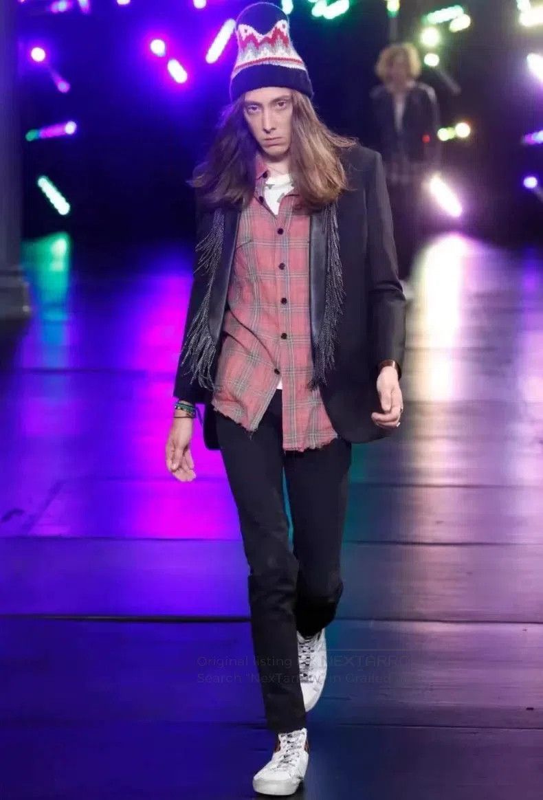 Saint Laurent Paris Saint Laurent Leather Collar Rivet Fringe Blazer Size US M / EU 48-50 / 2 - 8 Thumbnail