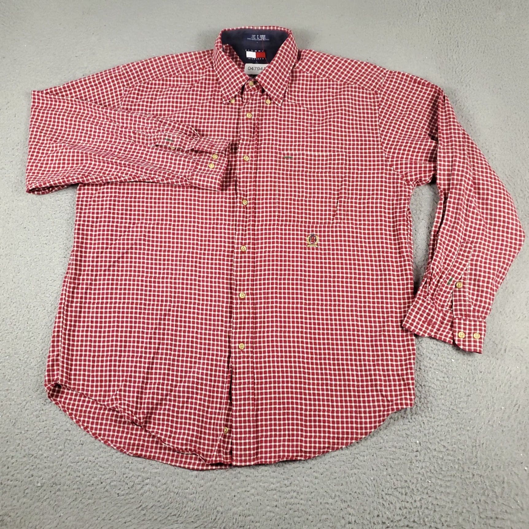 Tommy Hilfiger Tommy Hilfiger Shirt Mens Large Red Check Casual Button-Up Long Sleeve, Regular Fit, Cotton, Classic Preppy Brand Mens Clothing Size US L / EU 52-54 / 3 - 2 Thumbnail
