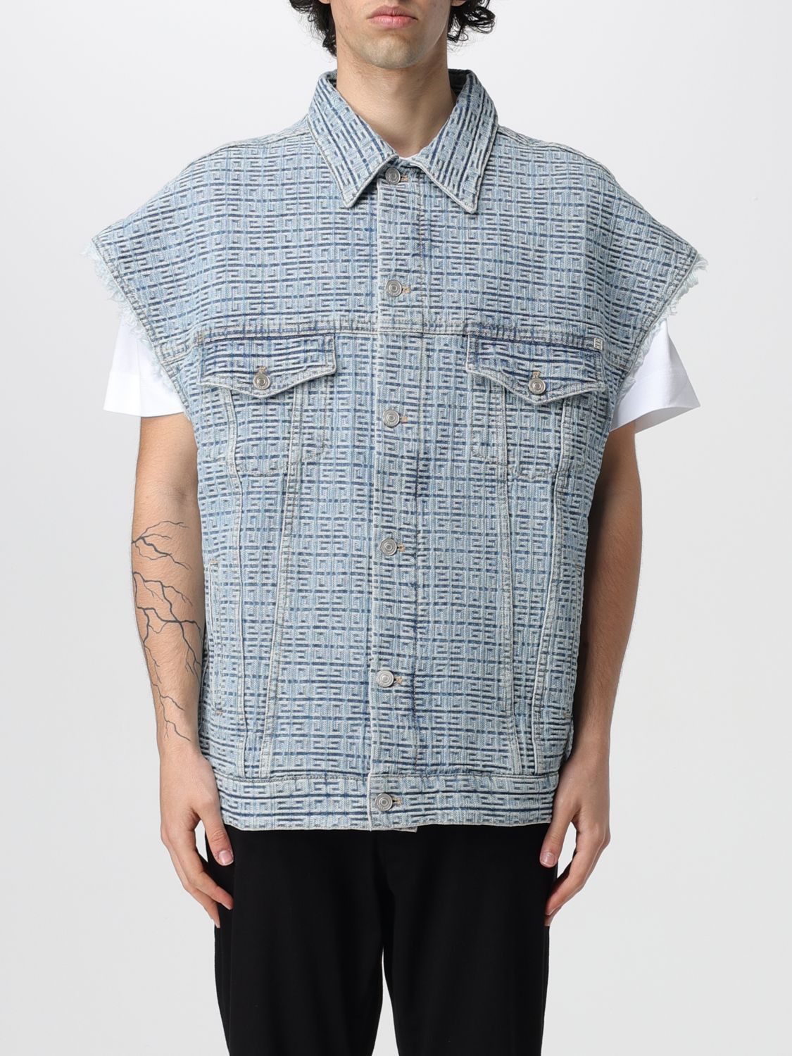 image of Givenchy Suit Vest Men Blue (Size Small)