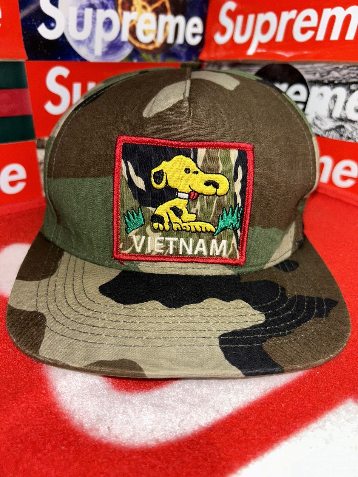Supreme Supreme Snoopy Vietnam SS12 6 Panel Hat RARE CAMO CAP 