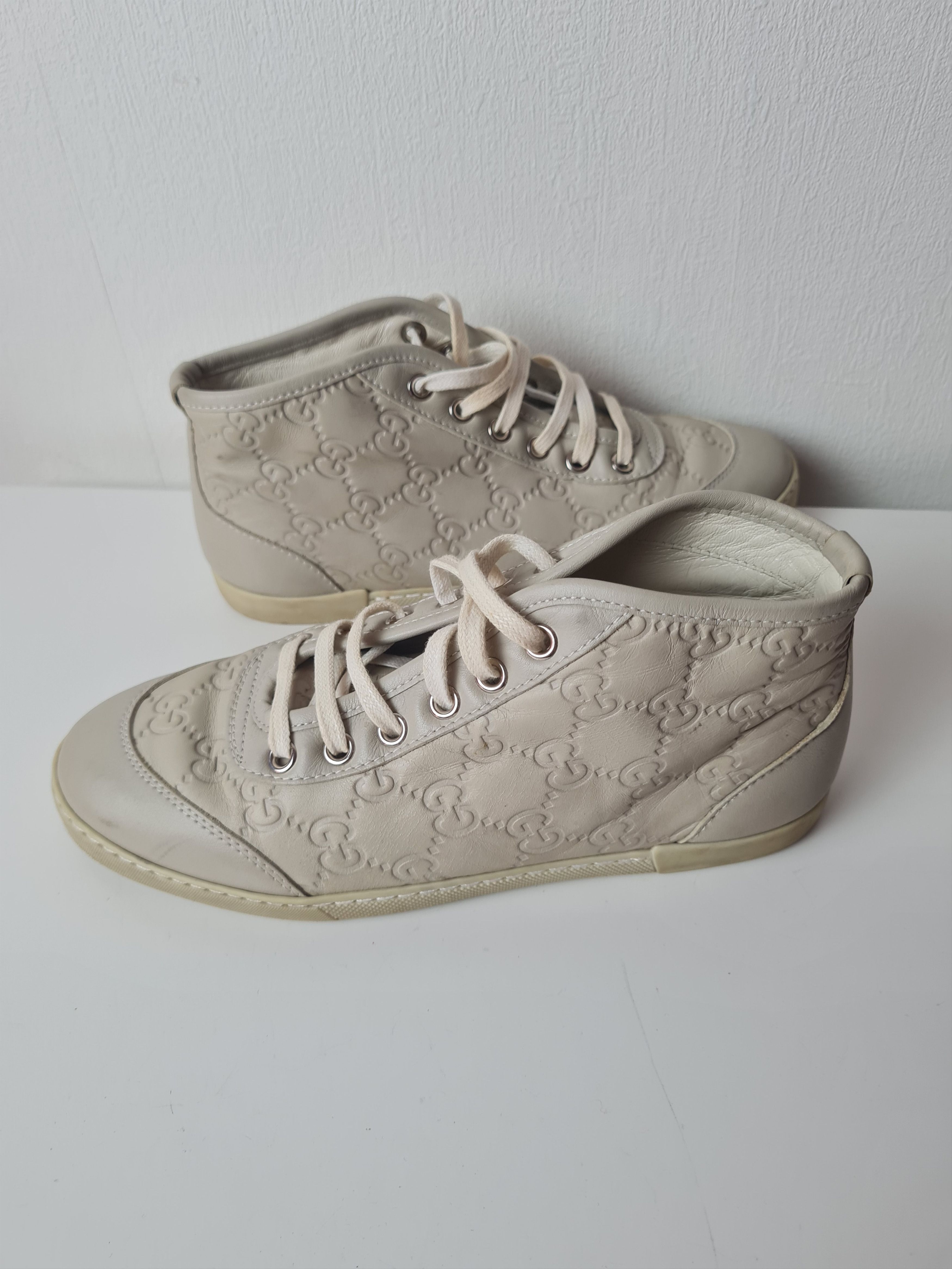 Gucci Vintage GUCCI Microguccissima High Top Sneakers Leather Size US 4 / IT 34 - 23 Thumbnail