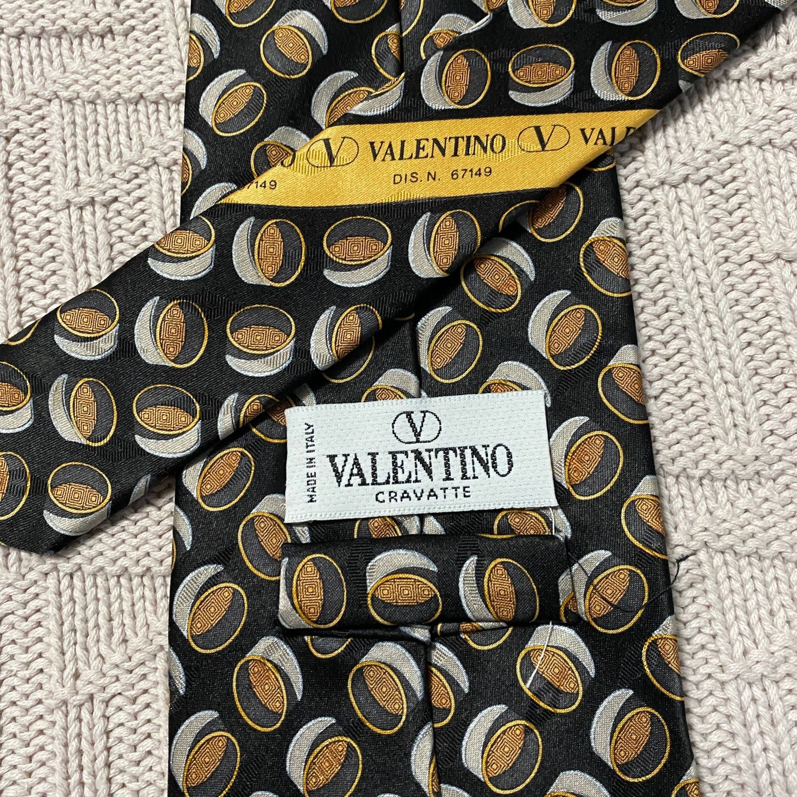 Valentino Vintage Valentino bronze patterned silk tie Size ONE SIZE - 3 Thumbnail