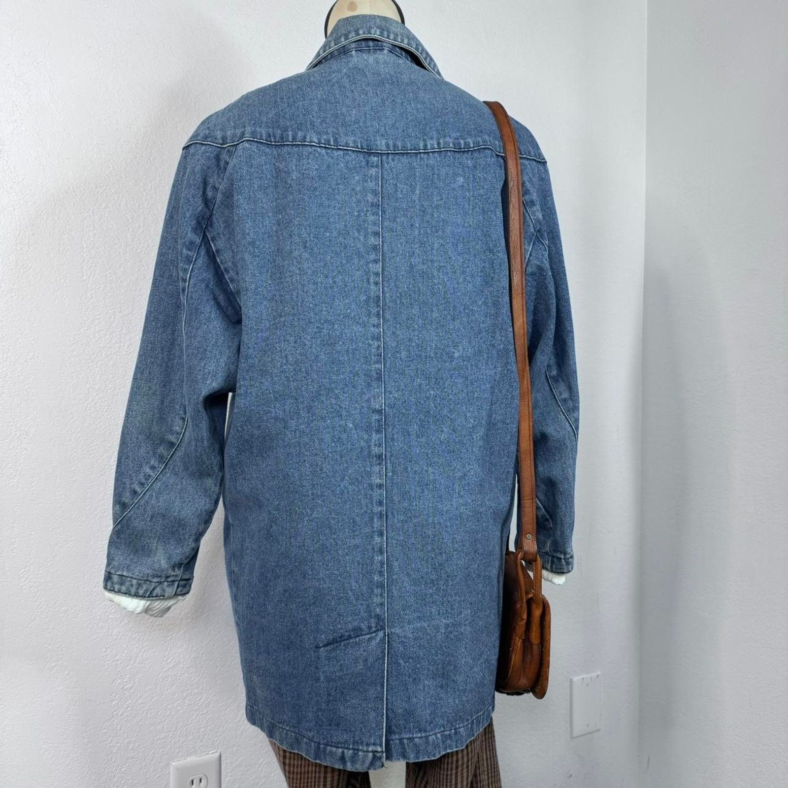 Vintage Vintage Denim Oversized Jacket One Button Shawl Collar Size S / US 4 / IT 40 - 3 Thumbnail