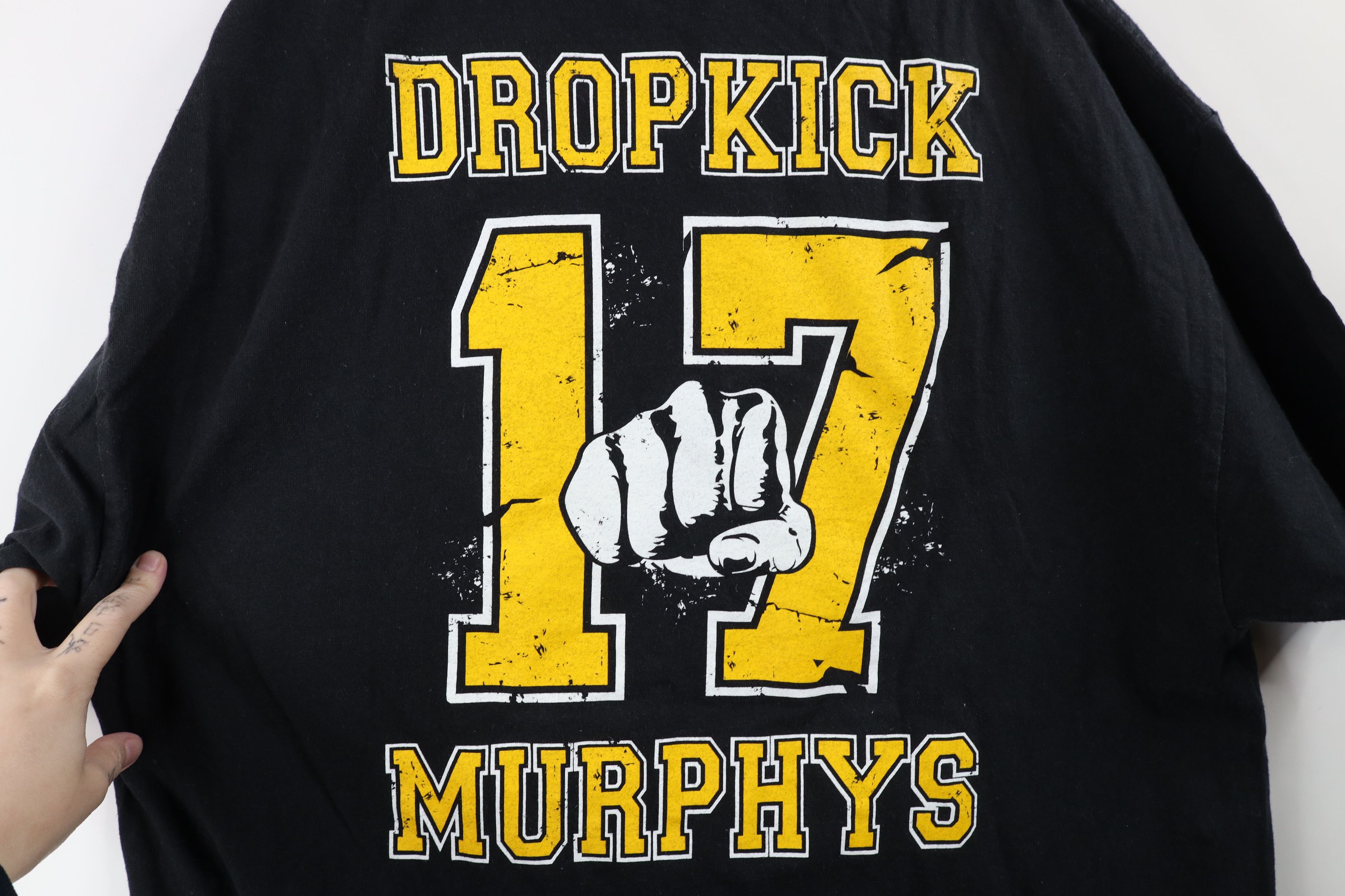 Vintage Vintage 90s Black and Gold Go Dropkick Murphys Band T-Shirt Size US XL / EU 56 / 4 - 9 Thumbnail