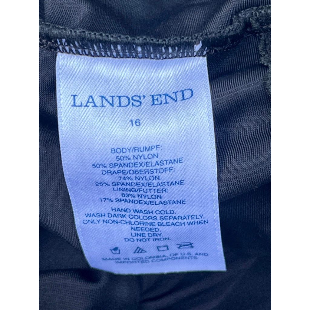 Lands' End Lands' End Black Swimsuit One Piece Size Sz 16 One Strap Size ONE SIZE - 4 Thumbnail