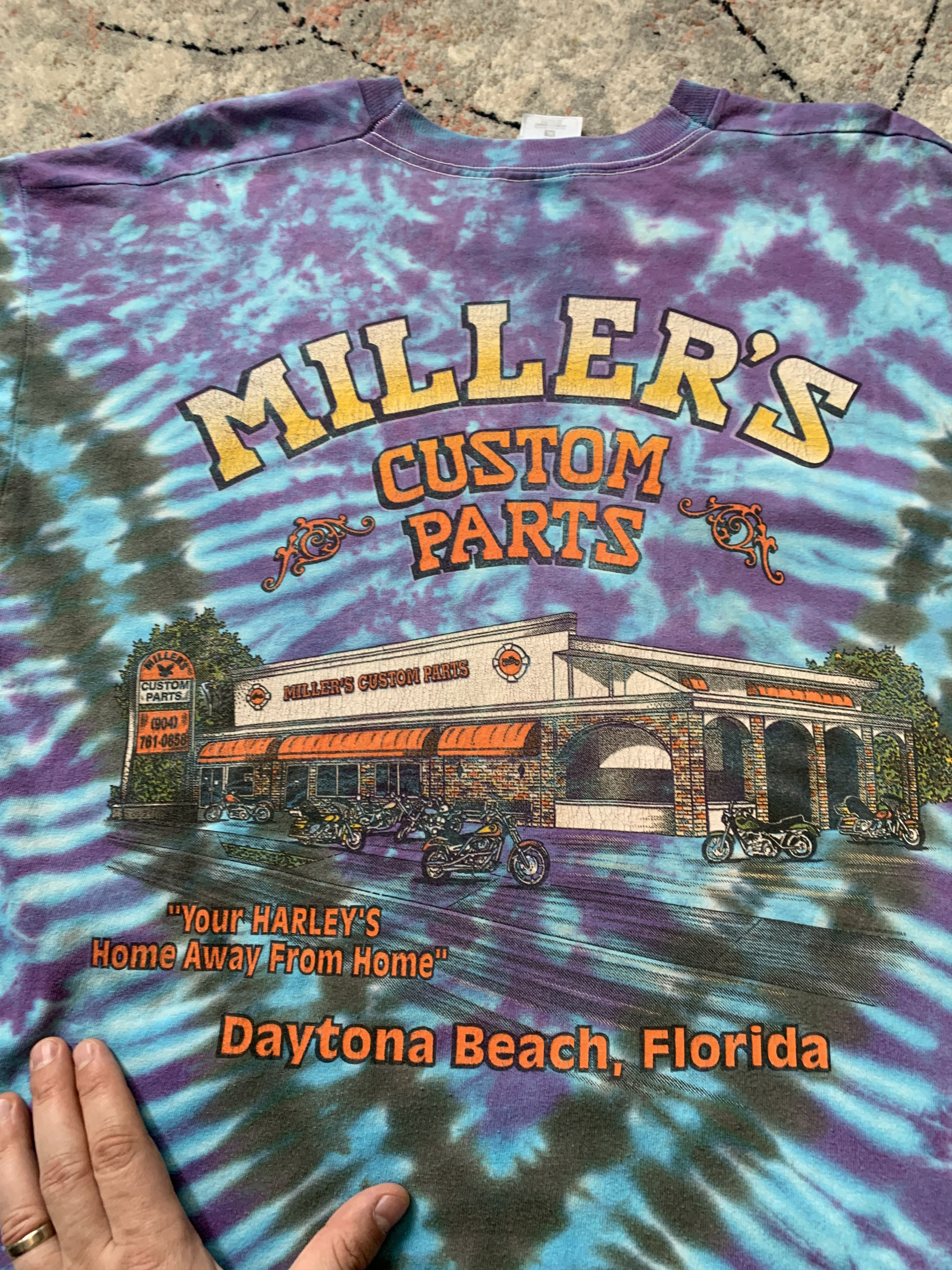 Fruit Of The Loom Miller's Custom Parts Harley Davidson Vintage Tee Size US XL / EU 56 / 4 - 8 Thumbnail
