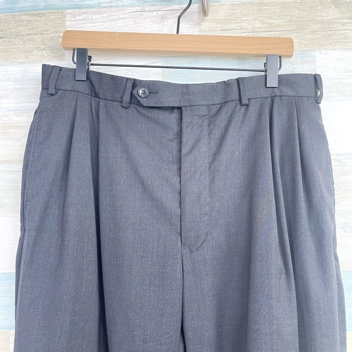 Samuelsohn Samuelsohn Wool Greenwich Suit Charcoal Gray Mens 43R Size 42R - 10 Thumbnail