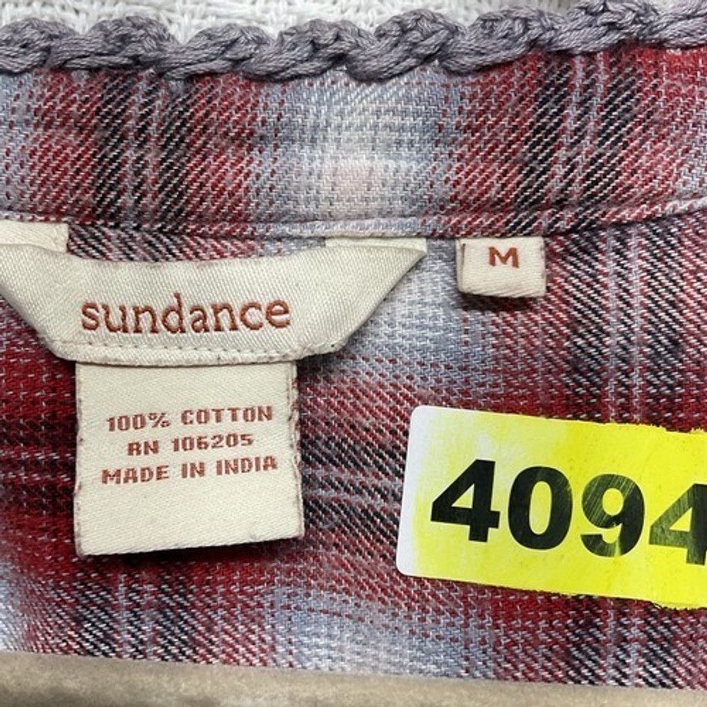 Other Sundance Lace Sequin Trim Flannel Baby Doll Blouse Women M Size M / US 6-8 / IT 42-44 - 4 Thumbnail