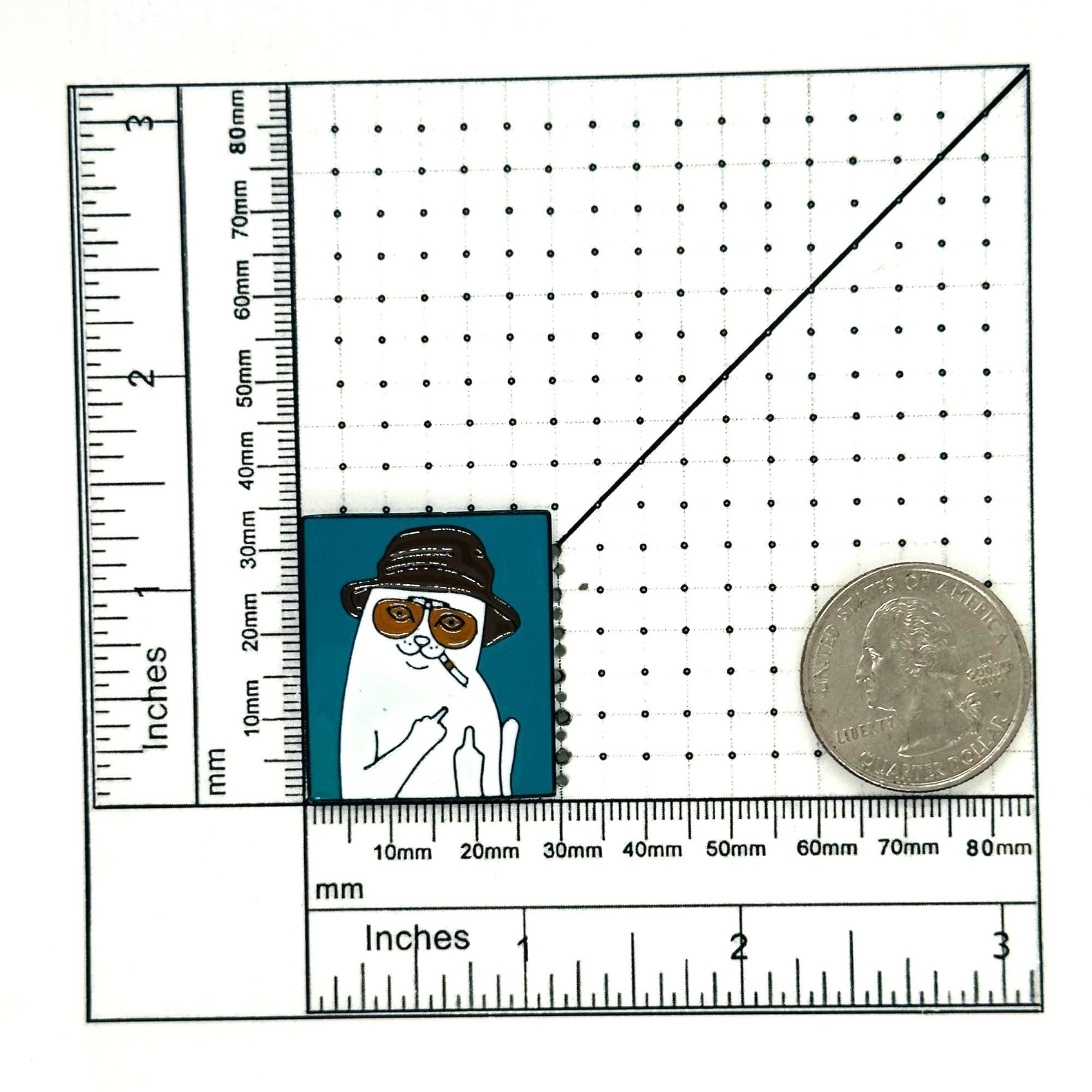 Other ⭐OZ ENAMEL PIN RIP N DIP NERMAL HUNTER S THOMPSON CAT FLIP B Size ONE SIZE - 6 Thumbnail