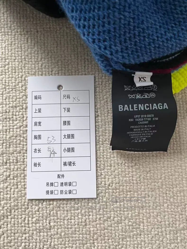 Balenciaga Balenciaga Color Blocked High Neck Woolen Knit Sweater Size XS / US 0-2 / IT 36-38 - 4 Thumbnail