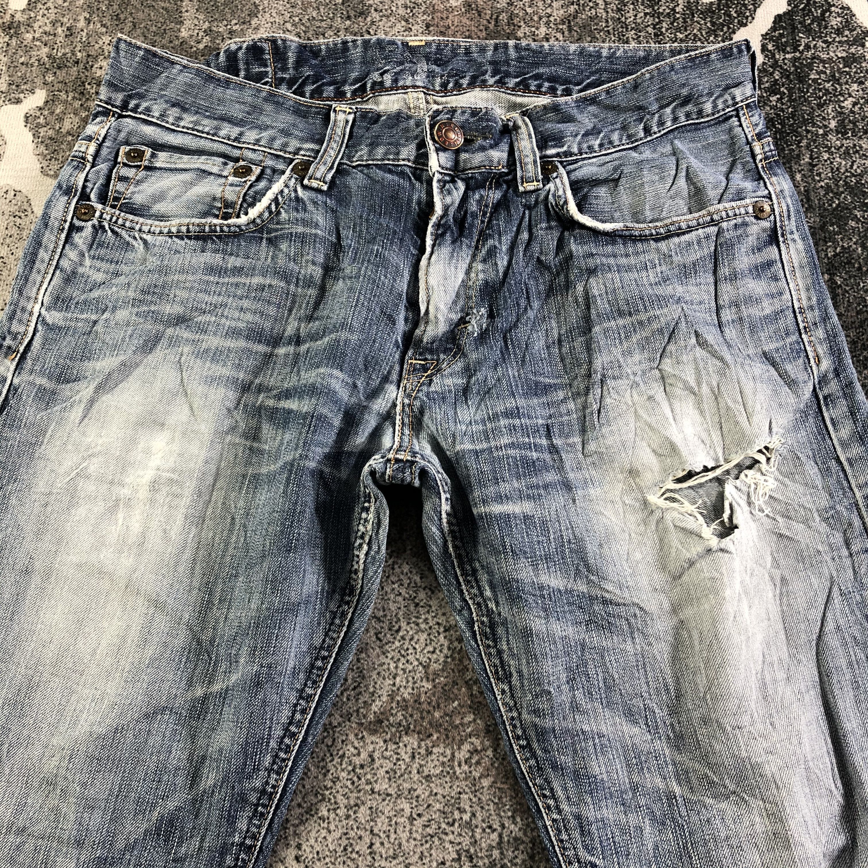 Edwin Vintage Edwin Blue Trip Jeans Distress Denim KJ3081 Size US 32 / EU 48 - 3 Thumbnail