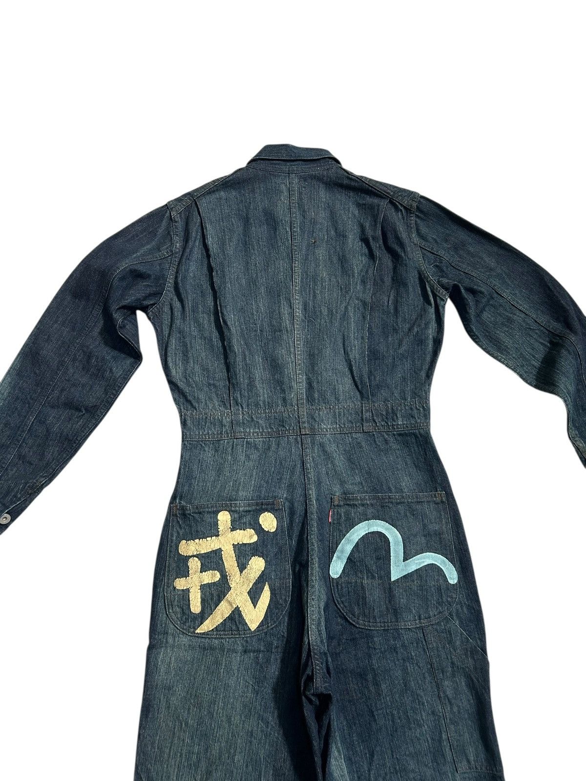 Evisu × Vintage RARE!!! Vintage Evisu Japan Seagull Blue Denim Coverall Size US 38 / EU 54 - 5 Thumbnail