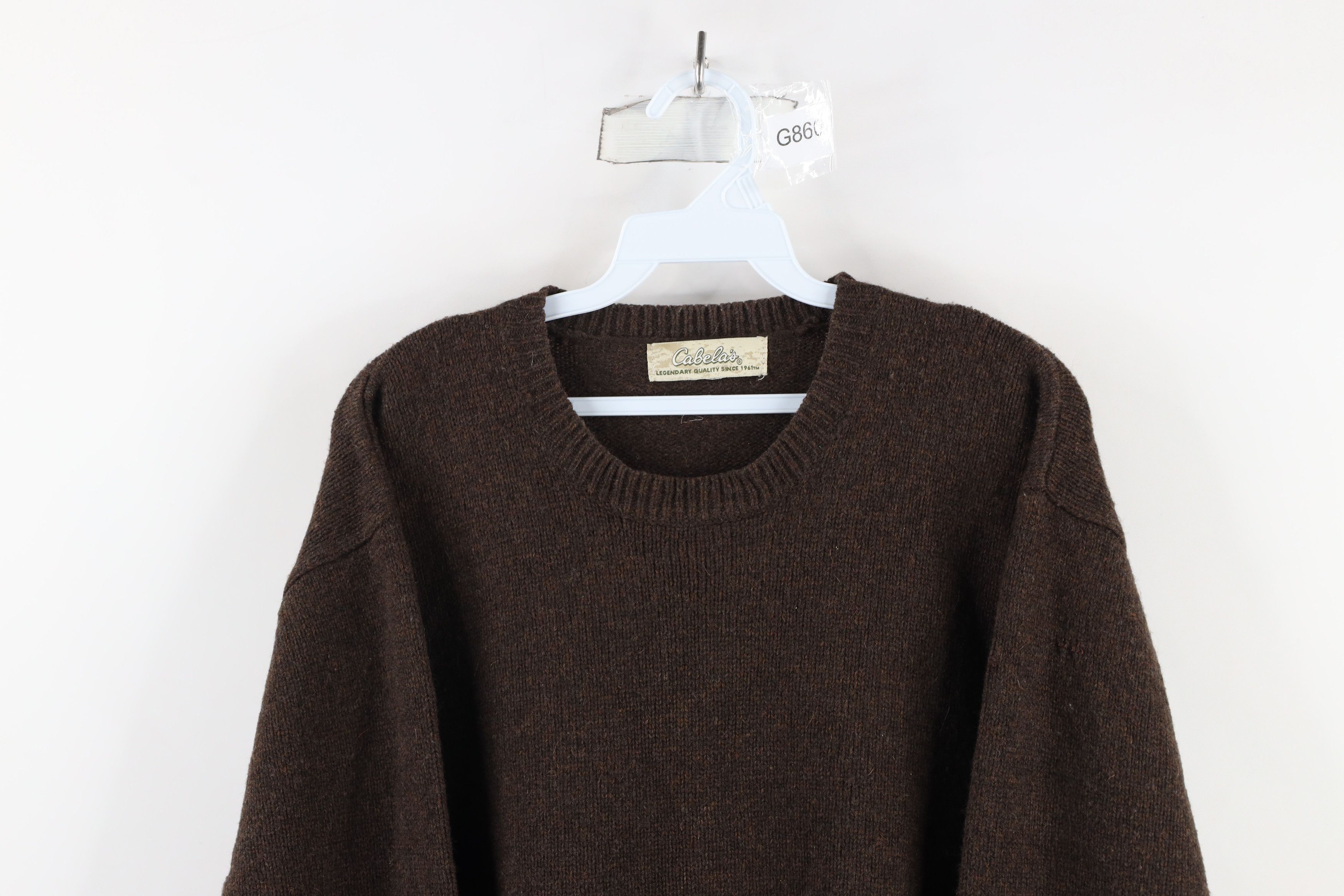 Cabelas × Vintage Vintage Cabelas Blank Wool Blend Knit Sweater Heather Brown Size US XL / EU 56 / 4 - 2 Thumbnail