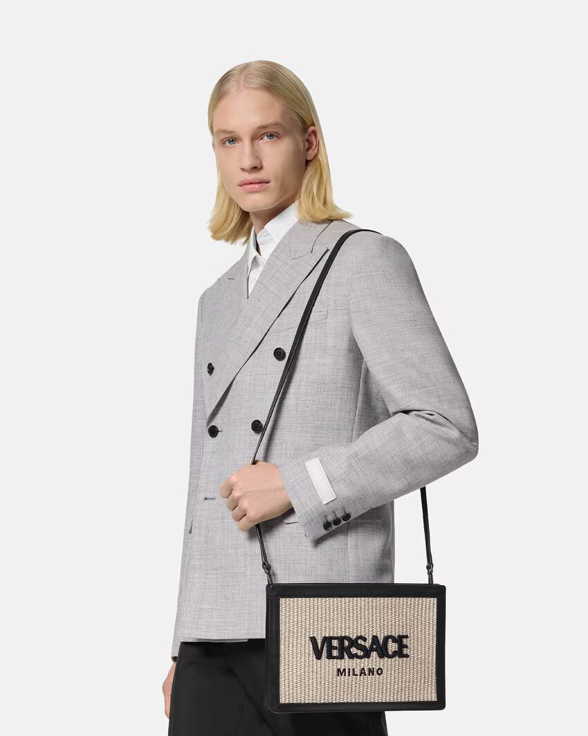 Versace o1s22i1n0125 Size: OS / Raffia Pouch in Beige Size ONE SIZE - 4 Thumbnail