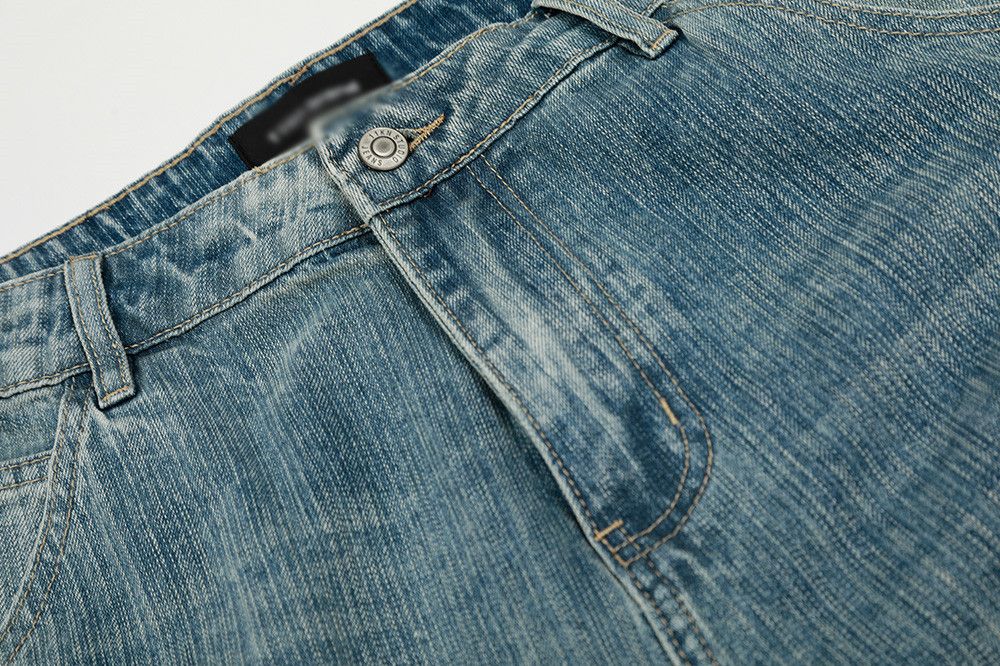 Vintage Distresse washed loose wide-leg vintage American jeans Size US 32 / EU 48 - 3 Thumbnail