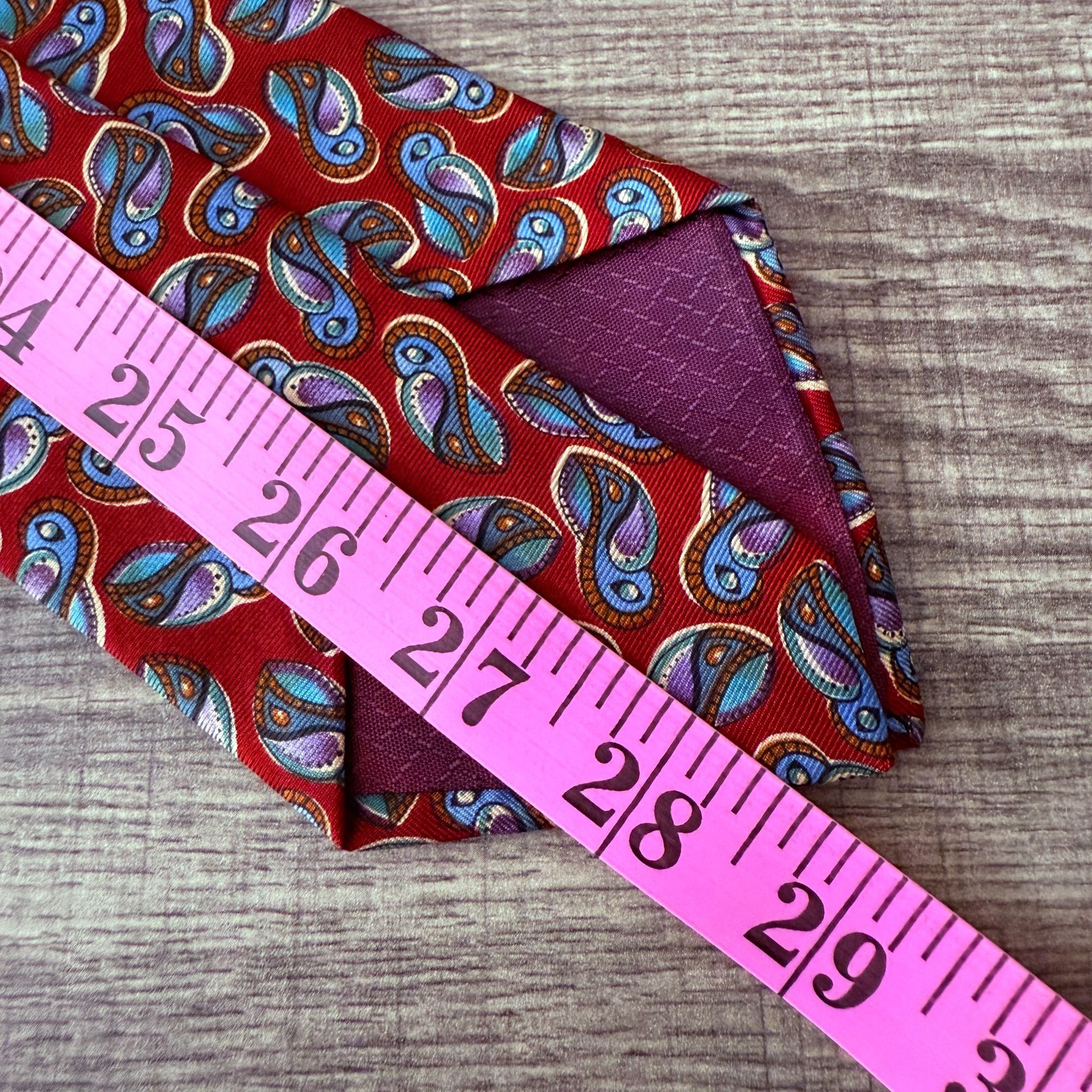 Christian Dior Monsieur Vintage Christian Dior Monsieur Red Paisley All Silk Tie Mad Size ONE SIZE - 11 Thumbnail