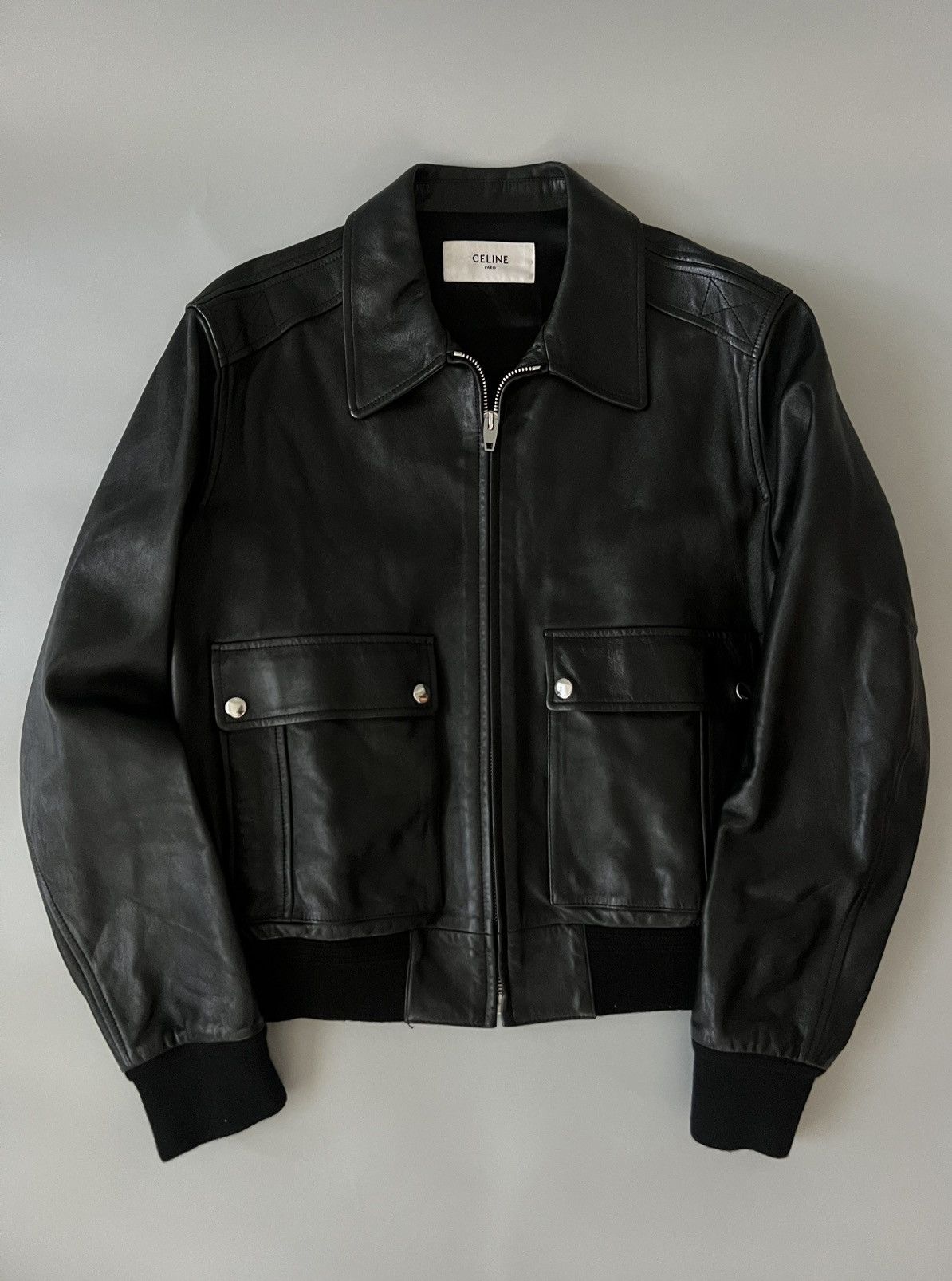 Celine $5.2k Celine Leather Blouson Jacket Size US M / EU 48-50 / 2 - 9 Thumbnail