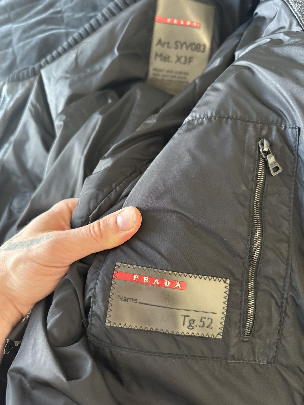 Prada Prada Early 2000’s Leather Wool Jacket Black Rare Designer Size US L / EU 52-54 / 3 - 7 Thumbnail