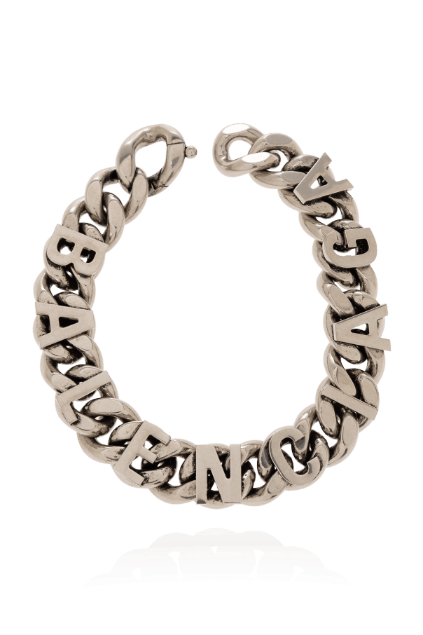 Balenciaga o1srvl11e0425 Size: S / Chain Logo Bracelet in Silver Size ONE SIZE - 4 Thumbnail