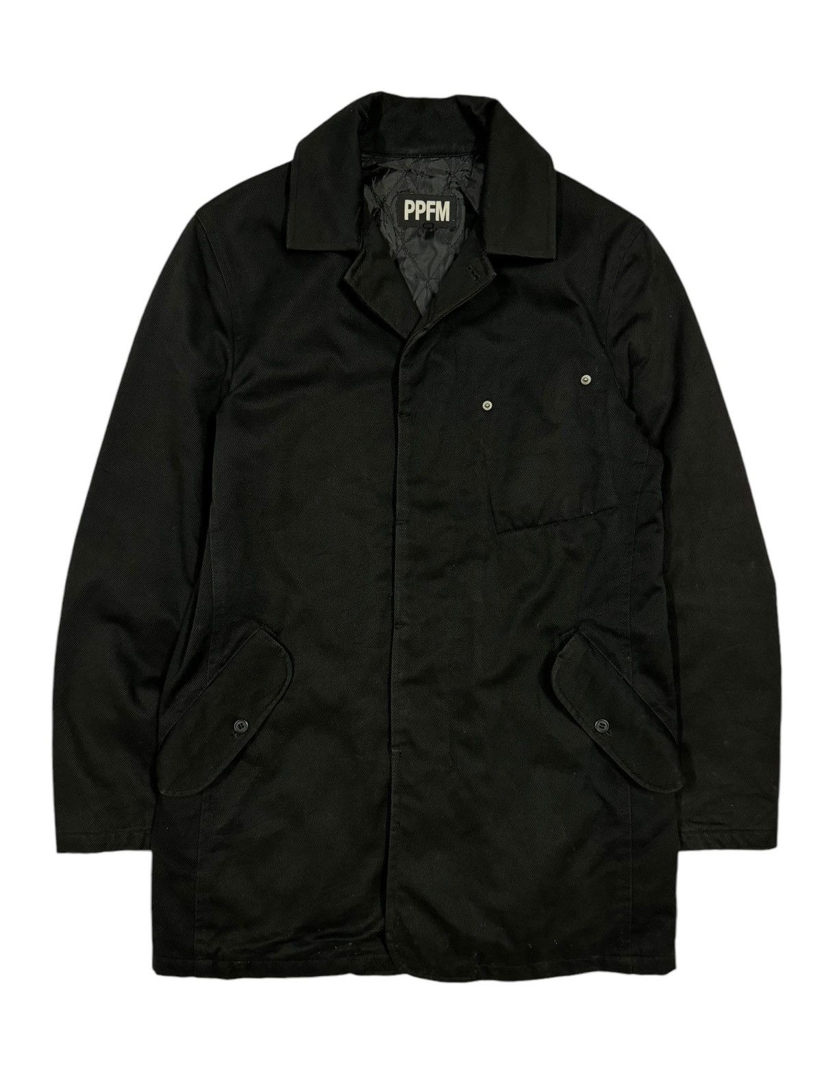 If Six Was Nine × PPFM × Vintage Vtg🔥Ppfm Buttoned Parka Black Jacket Hidden Pocket Size US L / EU 52-54 / 3 - 1 Thumbnail