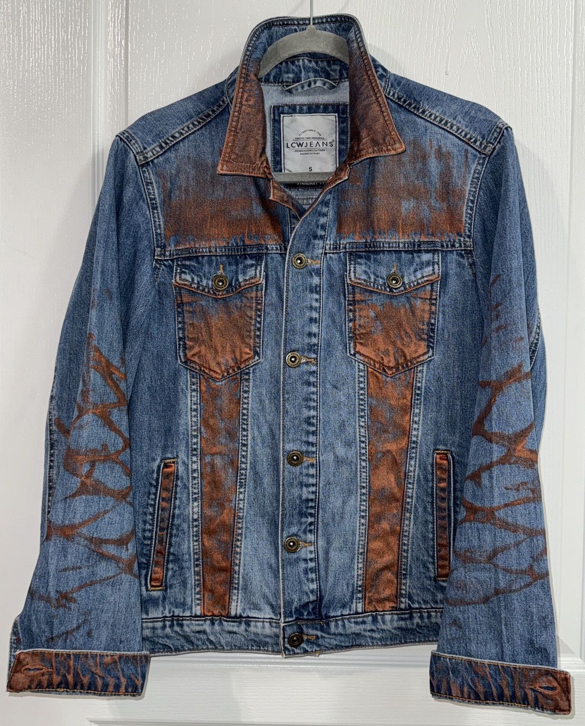 Other Handmade Copper Rust Distressed Denim Jacket Size US S / EU 44-46 / 1 - 4 Thumbnail