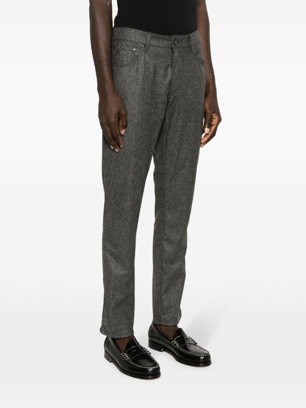 Designer × Hackett Hackett Flannel logo-patch straight-leg Trousers Size US 30 / EU 46 - 20 Thumbnail