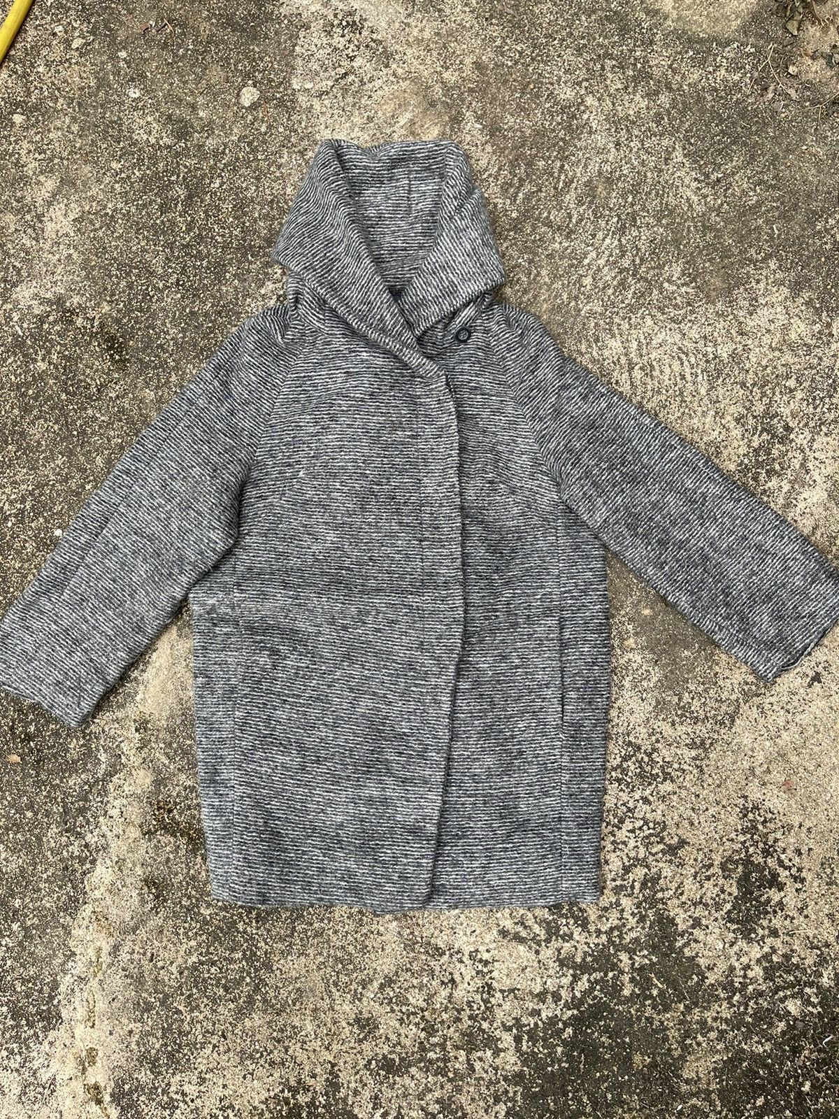 Japanese Brand Nouvelle et Chic Hooded Wool Blend Coat 38 Gray Size XS / US 0-2 / IT 36-38 - 1 Thumbnail