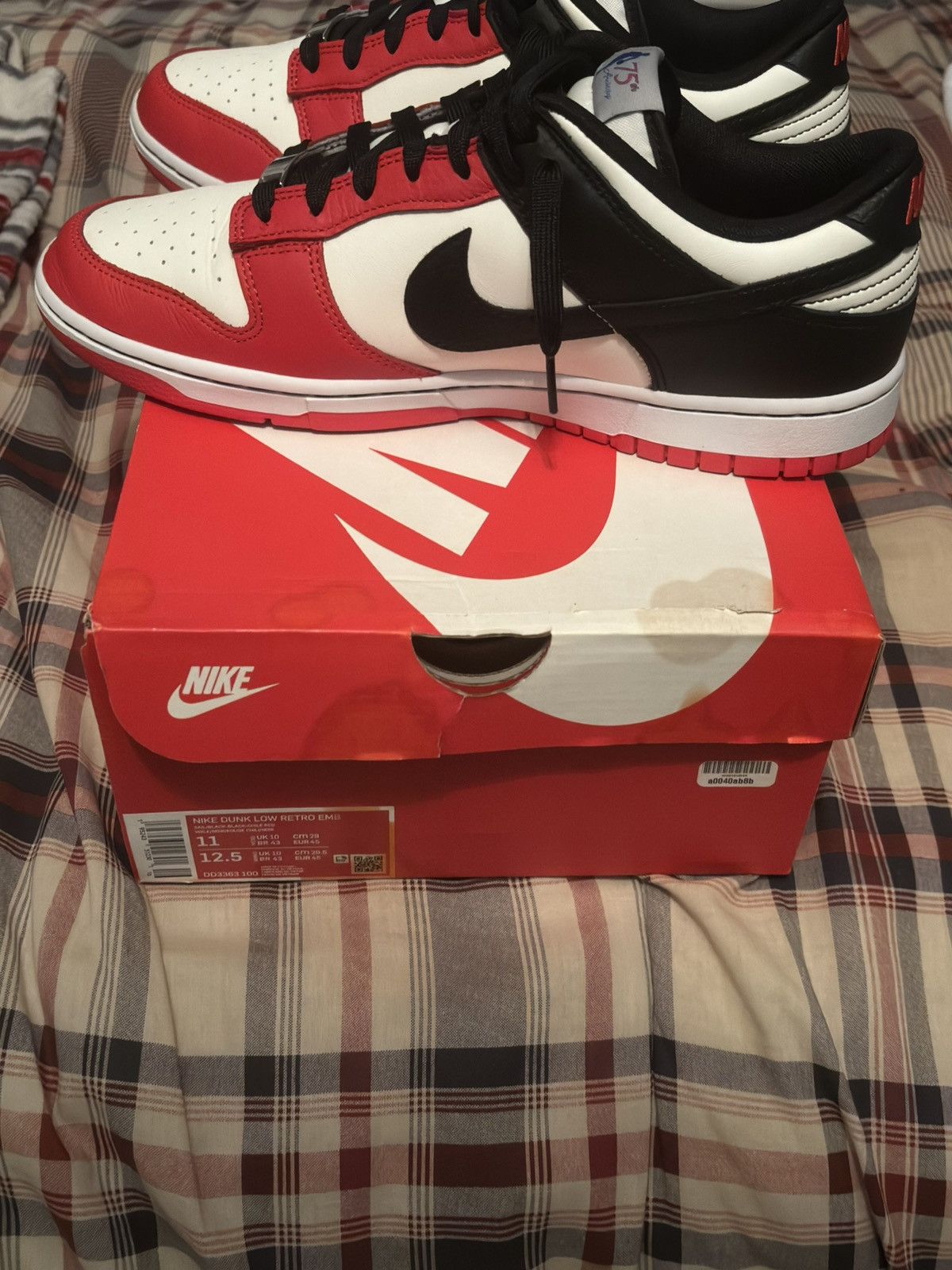Nike NBA x Dunk Low EMB '75th Anniversary - Bulls' Size US 11 / EU 44 - 5 Thumbnail