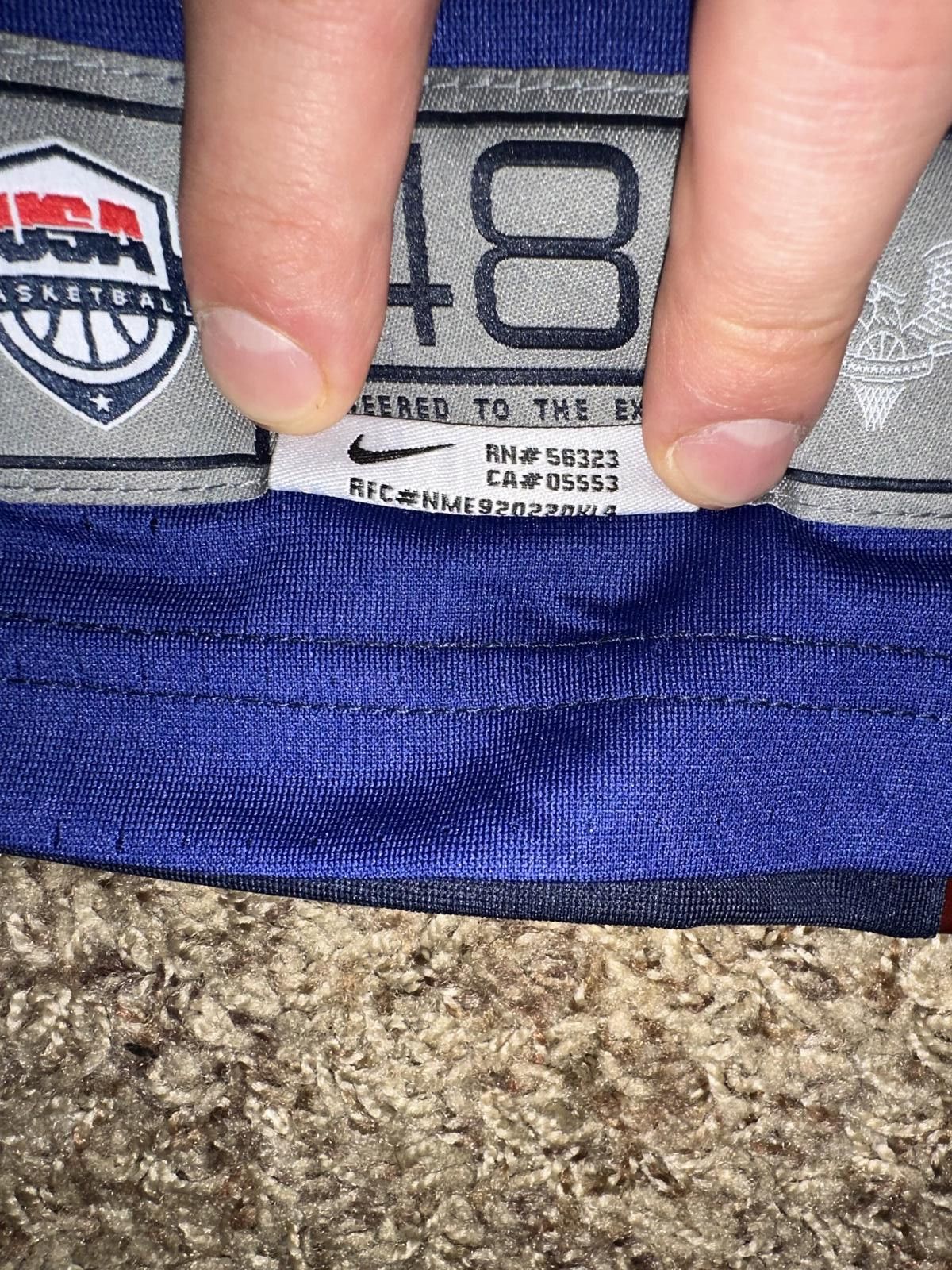 Nike Nike Men’s Elite 2016 Rio De Janeiro Olympic Team USA Game issue Jersey Size US XL / EU 56 / 4 - 5 Thumbnail