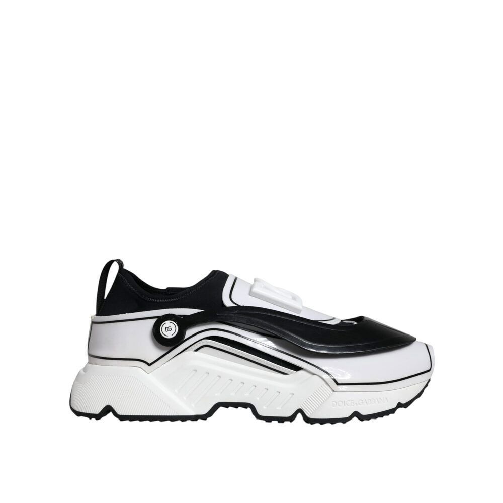 Dolce & Gabbana Dolce & Gabbana White Black Logo Plaque Daymaster Sneakers S Size US 11 / EU 44 - 1 Thumbnail