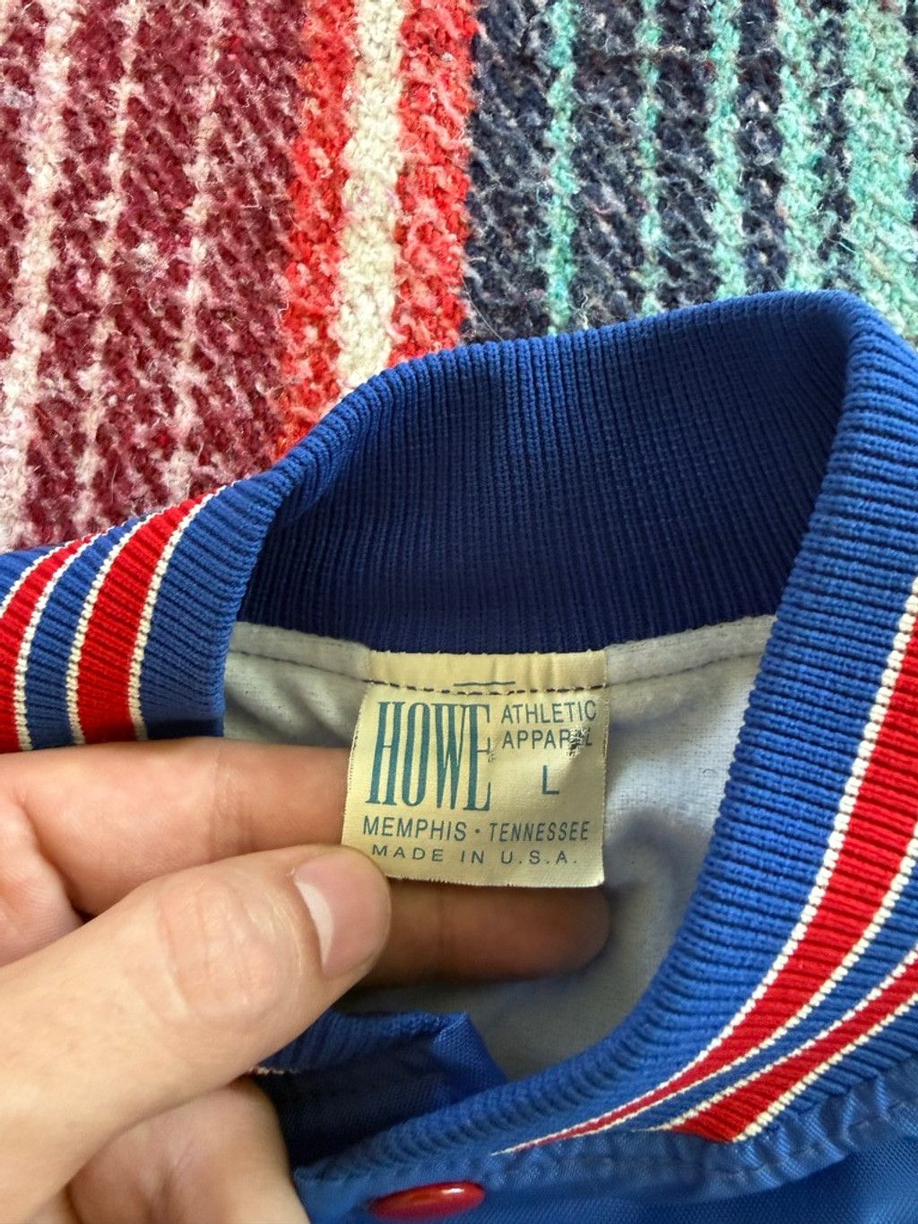 Howe 70s Howe Blue & Red Bomber Varsity Jacket L Size US L / EU 52-54 / 3 - 4 Thumbnail