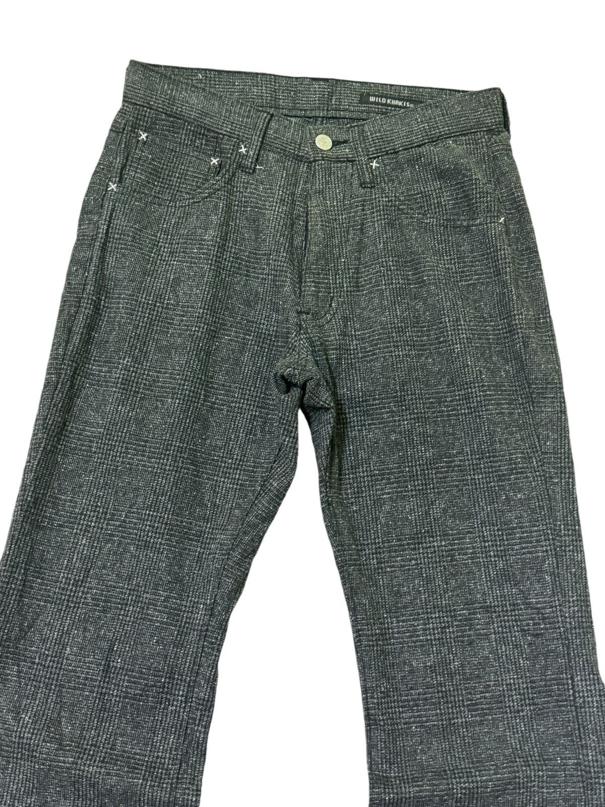 Japanese Brand FLARE WILD KHAKIS WOOL TROUSER PLAID PANT VTG Size US 28 / EU 44 - 5 Thumbnail